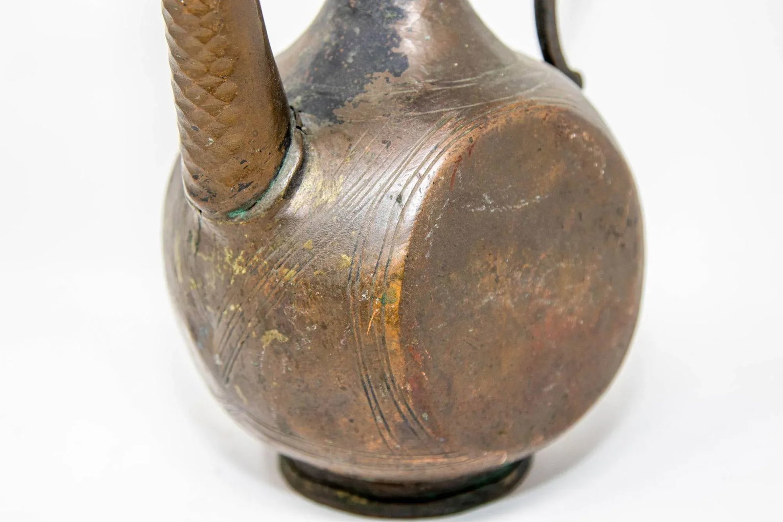 Antique Islamic Middle Eastern Qajar Persian Copper Ewer 19th Century - 3