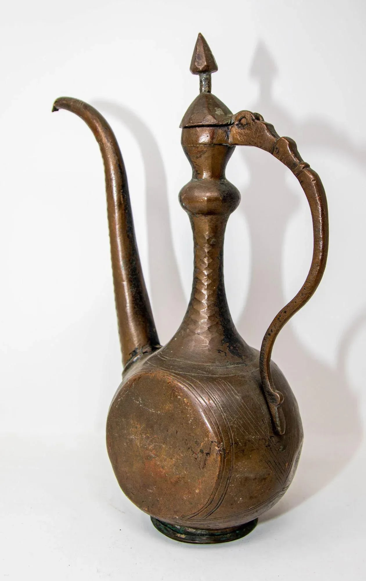 Antique Islamic Middle Eastern Qajar Persian Copper Ewer 19th Century - 6