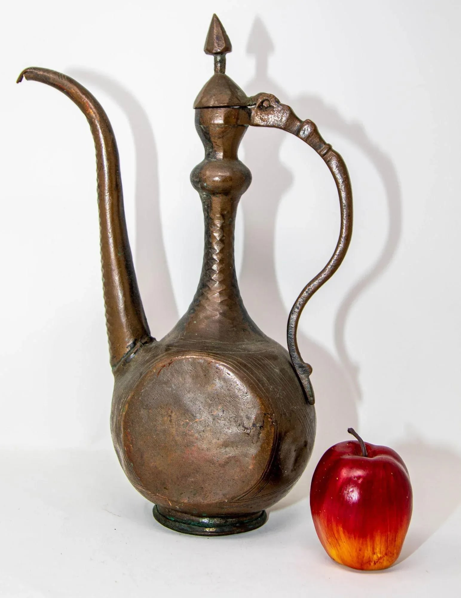 Antique Islamic Middle Eastern Qajar Persian Copper Ewer 19th Century - 7