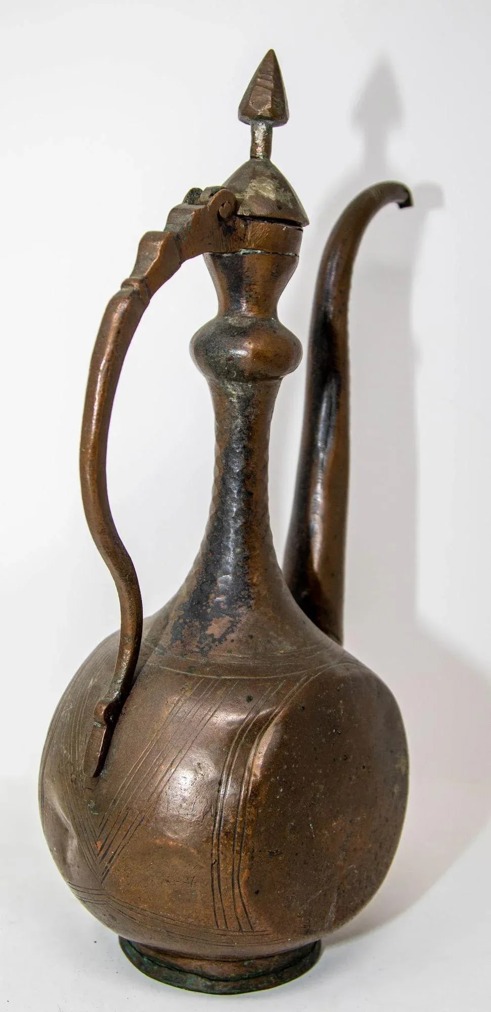 Antique Islamic Middle Eastern Qajar Persian Copper Ewer 19th Century - 9