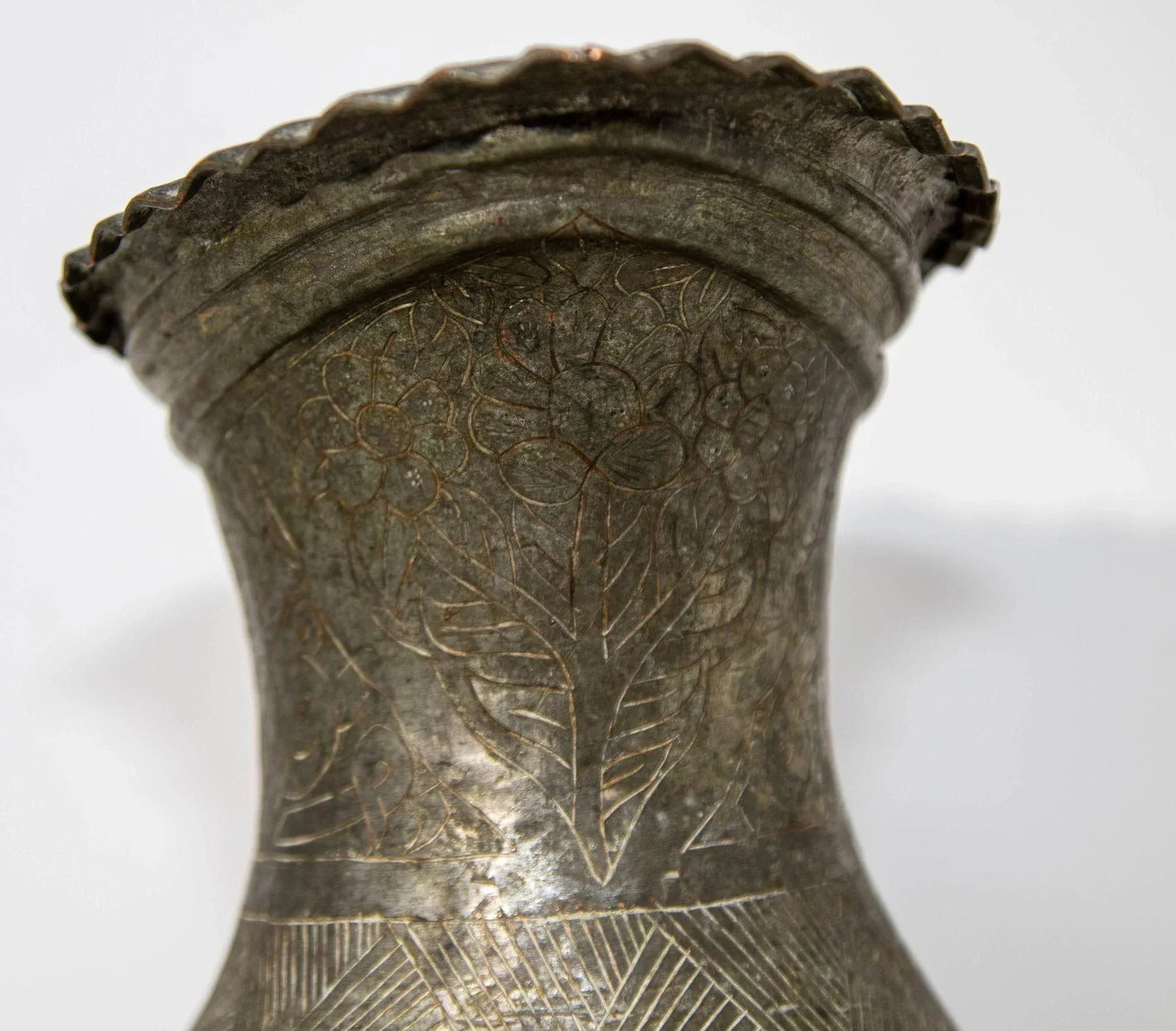 Islamic Tinned Copper Pitcher Middle Eastern Persian Antique 19th Century Ewer - 6