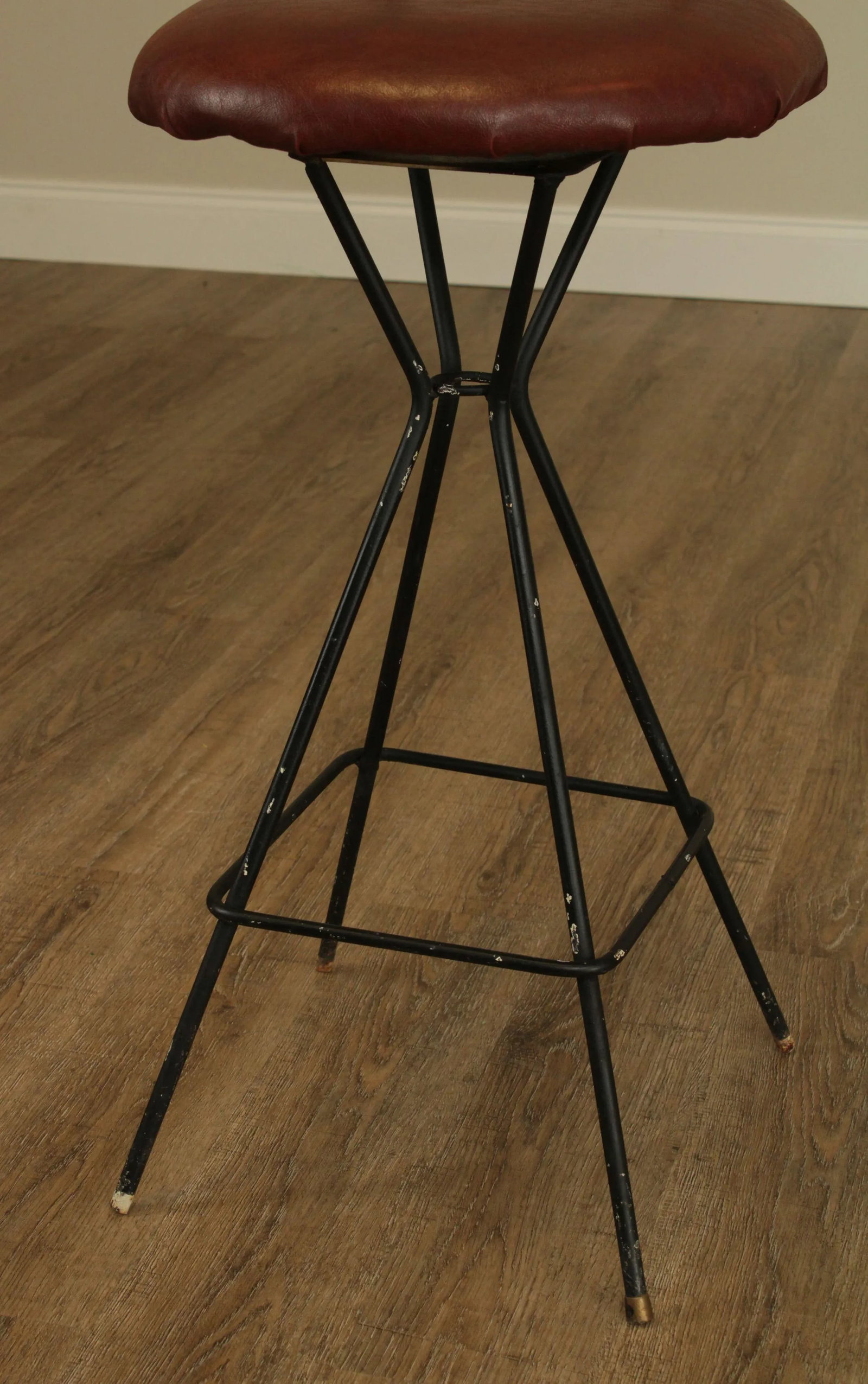 Mid-Century Modern Wrought Iron Barstools - a Pair - 11