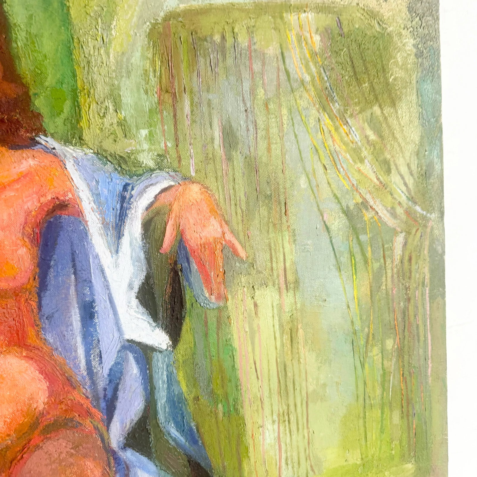 Vintage Original Oil Painting of Nude Woman Sitting - 6