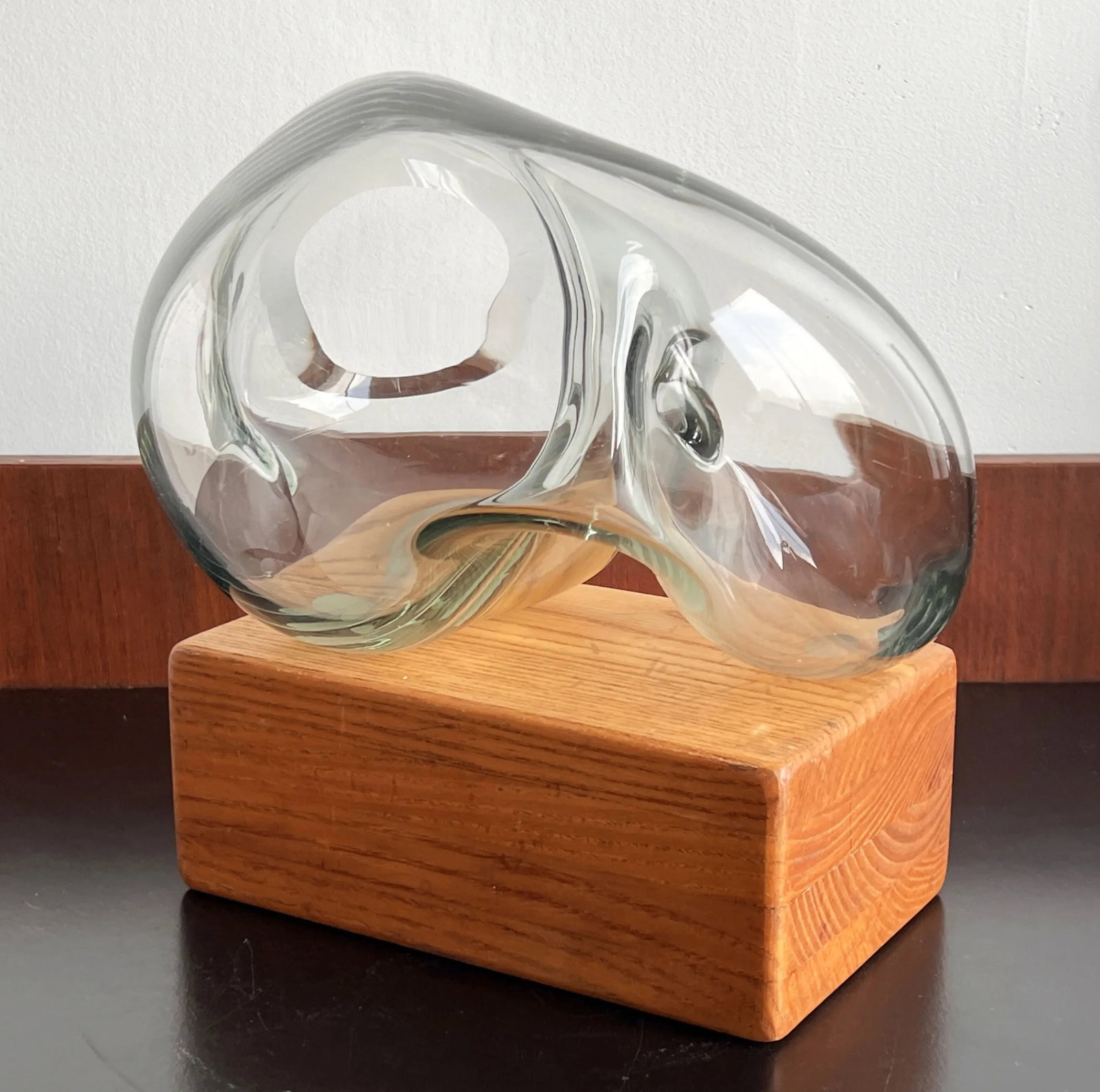 Vintage 1980's John Bingham Biomorphic Blown Glass Sculpture / Sculptural Vase - 6