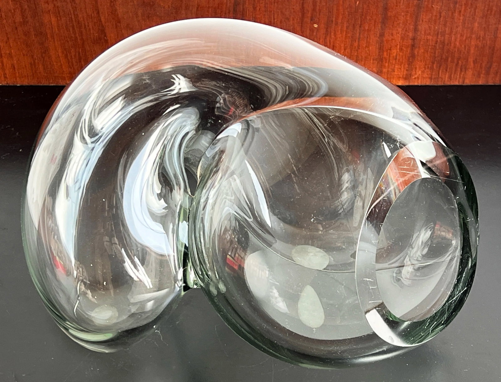 Vintage 1980's John Bingham Biomorphic Blown Glass Sculpture / Sculptural Vase - 9