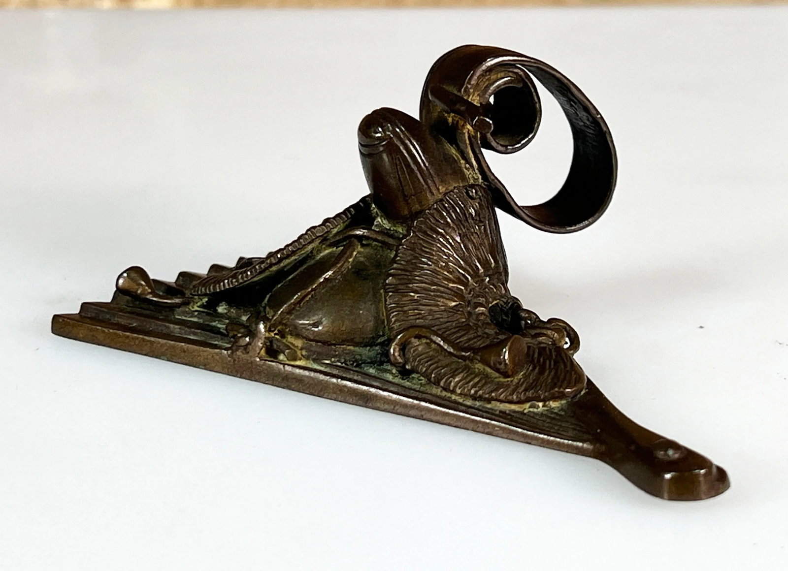 Antique 19th C. Japanese Bronze Fan Paperweight - 6