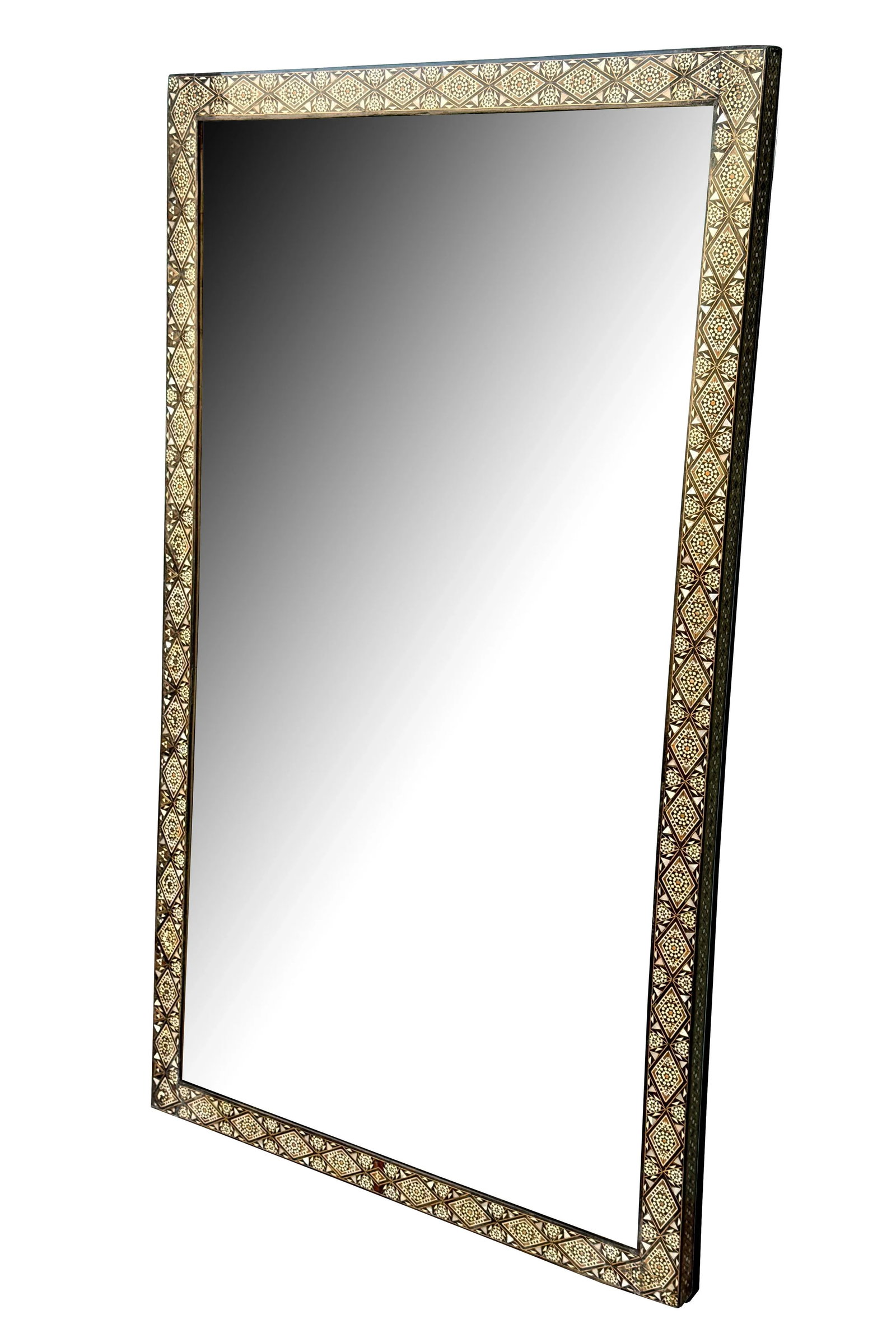 Vintage Marquetry With Mother-of-Pearl Mirror Frame - 2