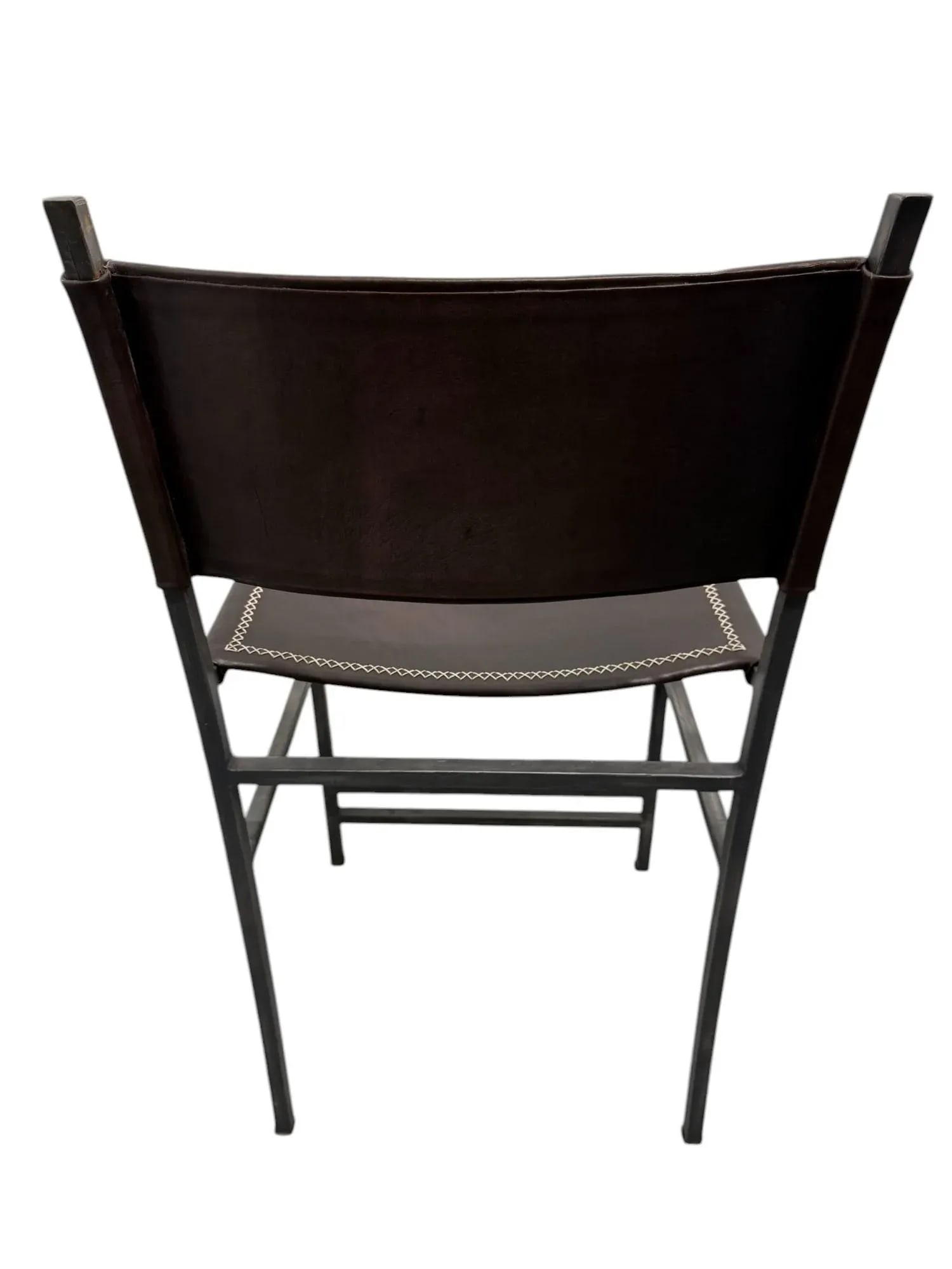 Sol & Luna Brown Leather and Iron Counter Stool - 5