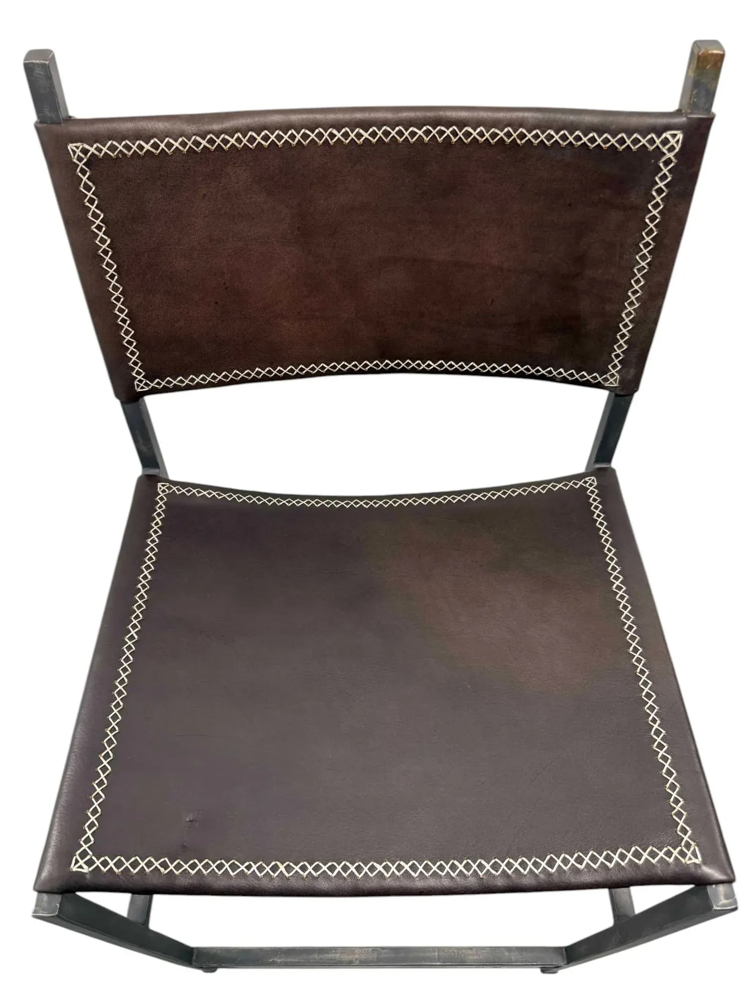Sol & Luna Brown Leather and Iron Counter Stool - 6