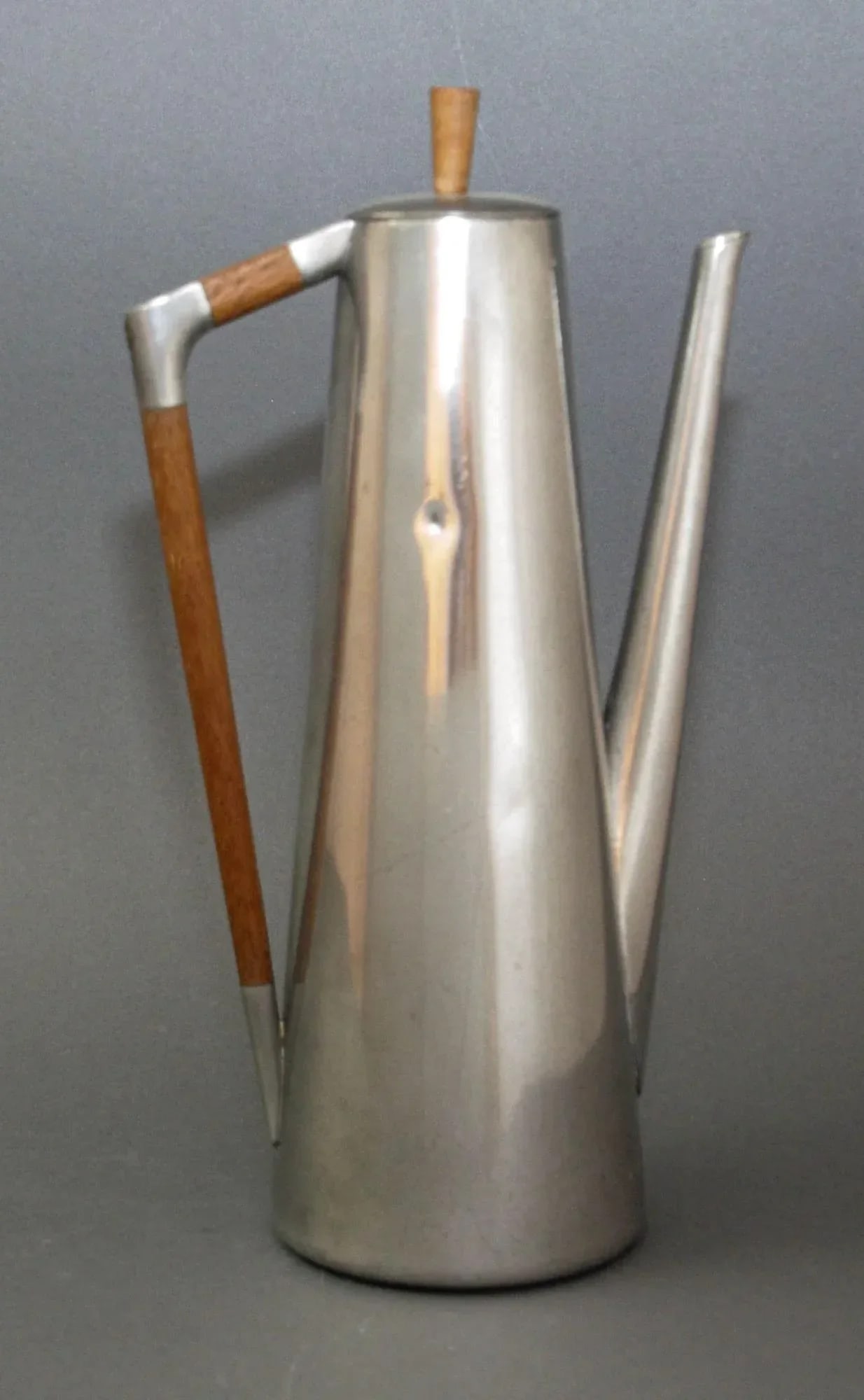 Royal Holland Pewter and Teak Danish Coffee Pot 1960s Kmd Tiel Daalderop - 2