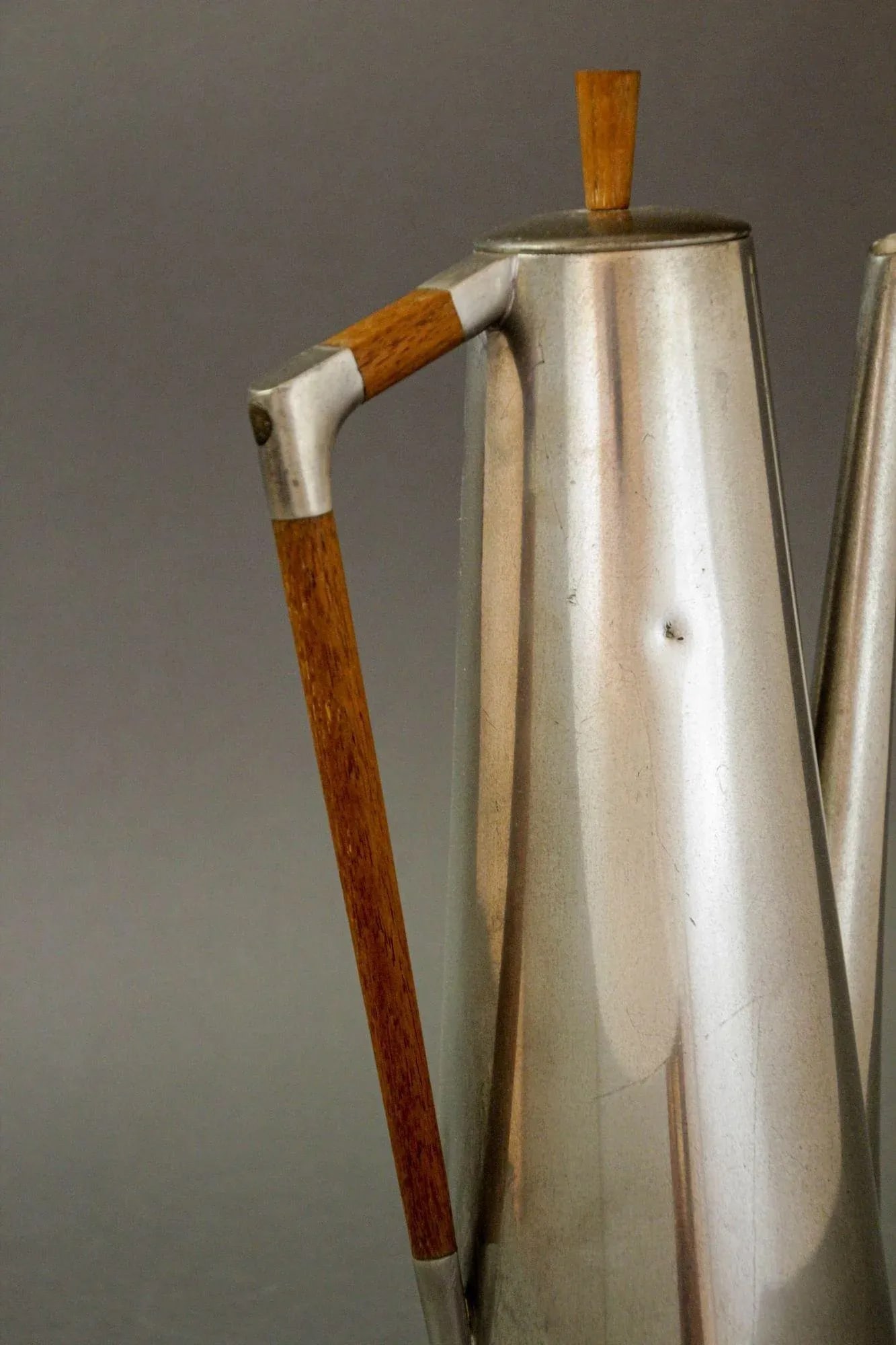 Royal Holland Pewter and Teak Danish Coffee Pot 1960s Kmd Tiel Daalderop - 7