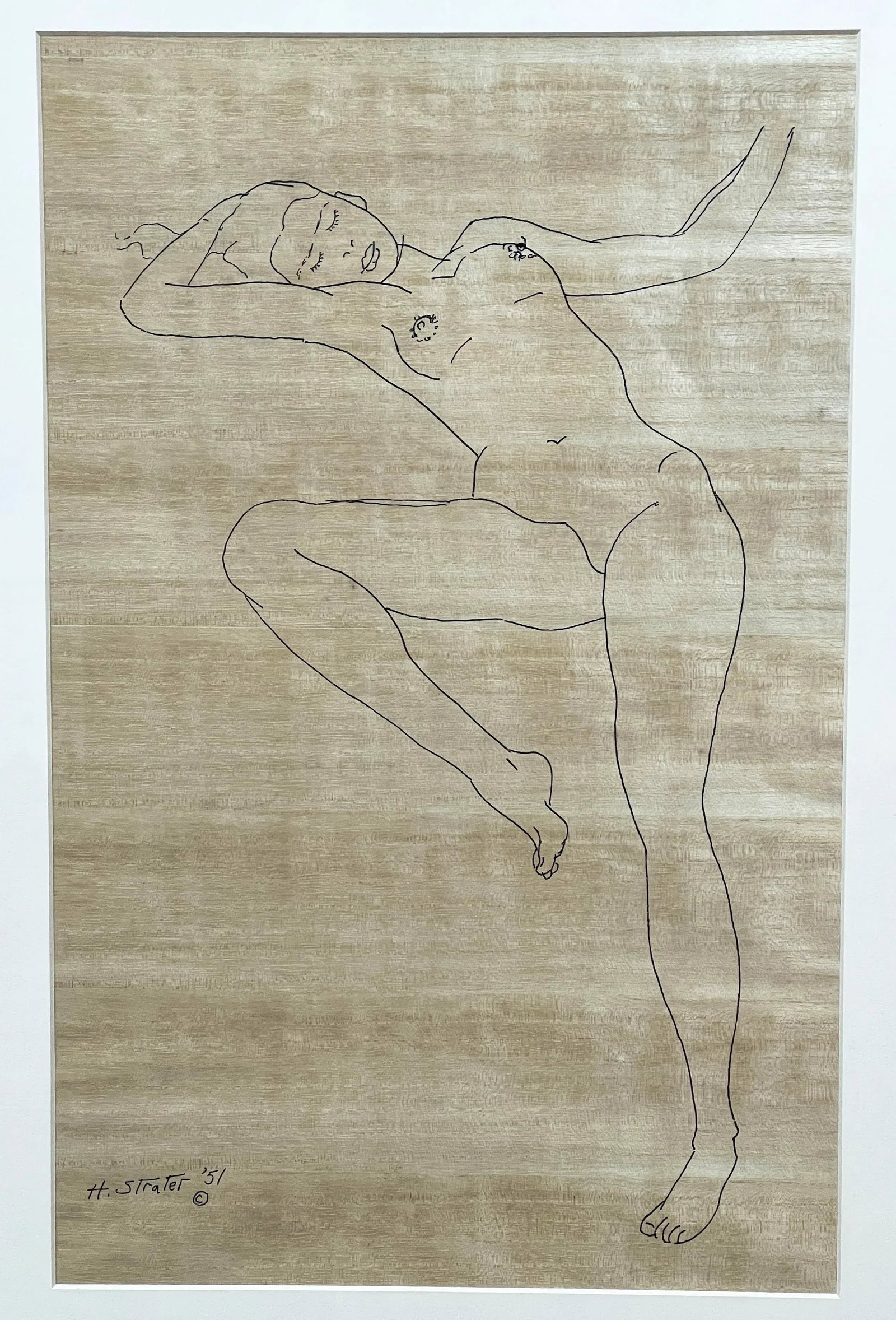 Vintage C.1950's Henry Strater American B&w Nude Lithograph - 2