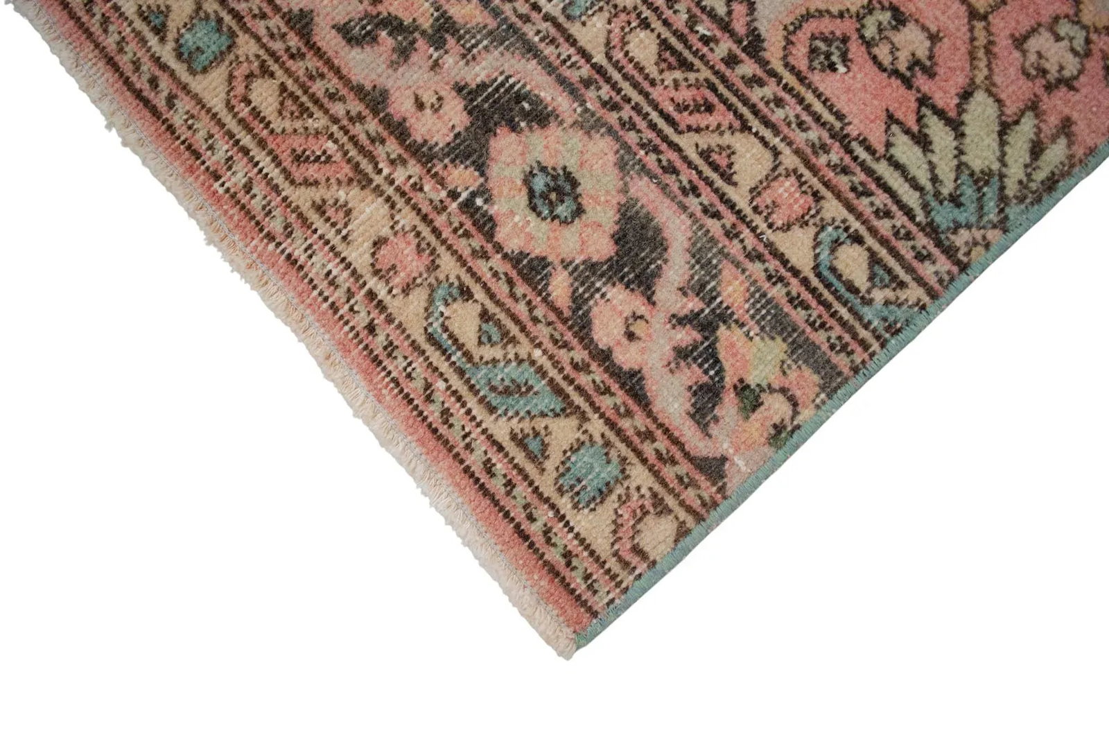 Distressed Oushak Runner Rug Faded Colors Low Pile Hallway Decor - 3'2"³x 12'4"³ - 10