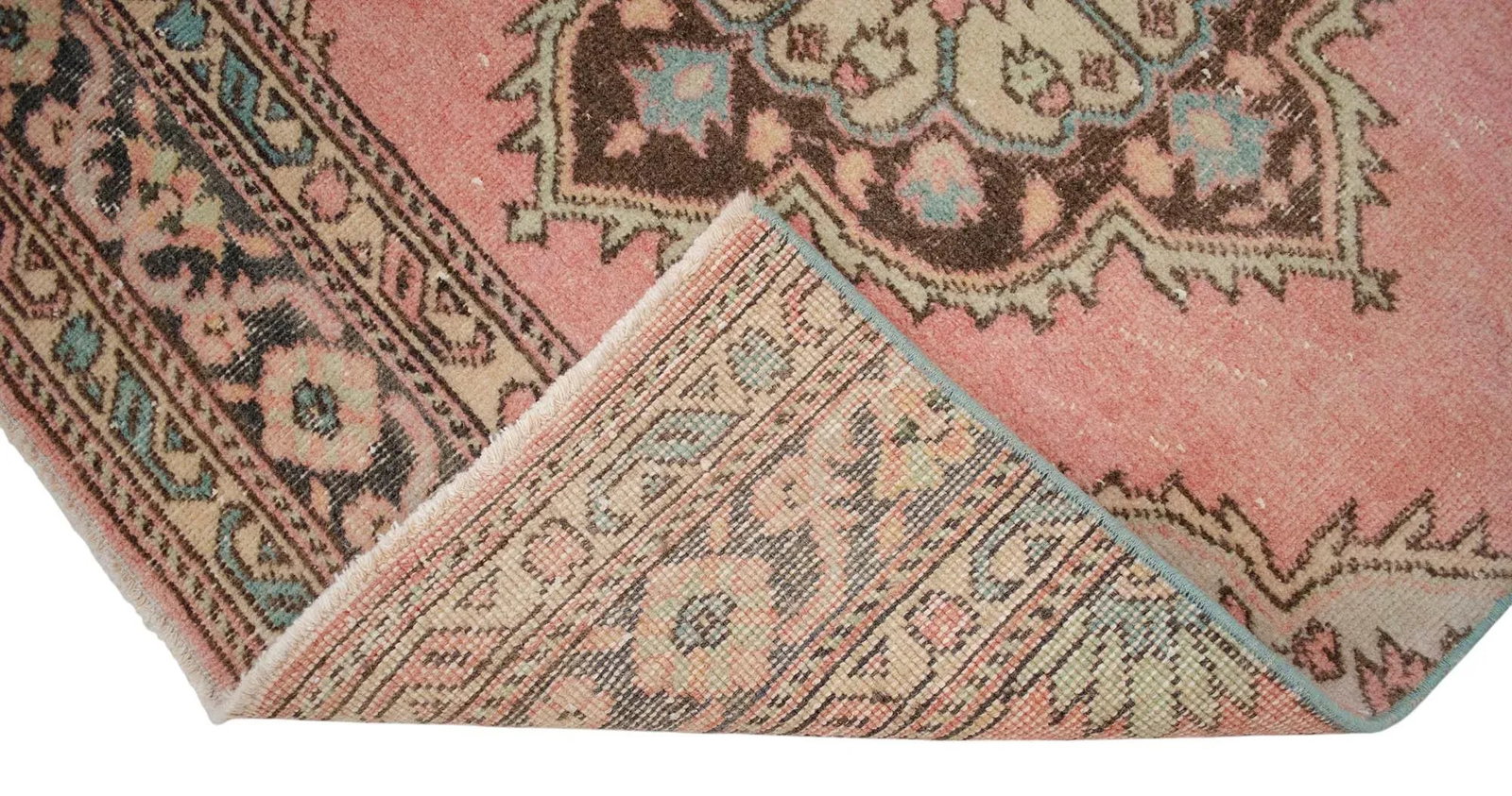 Distressed Oushak Runner Rug Faded Colors Low Pile Hallway Decor - 3'2"³x 12'4"³ - 9
