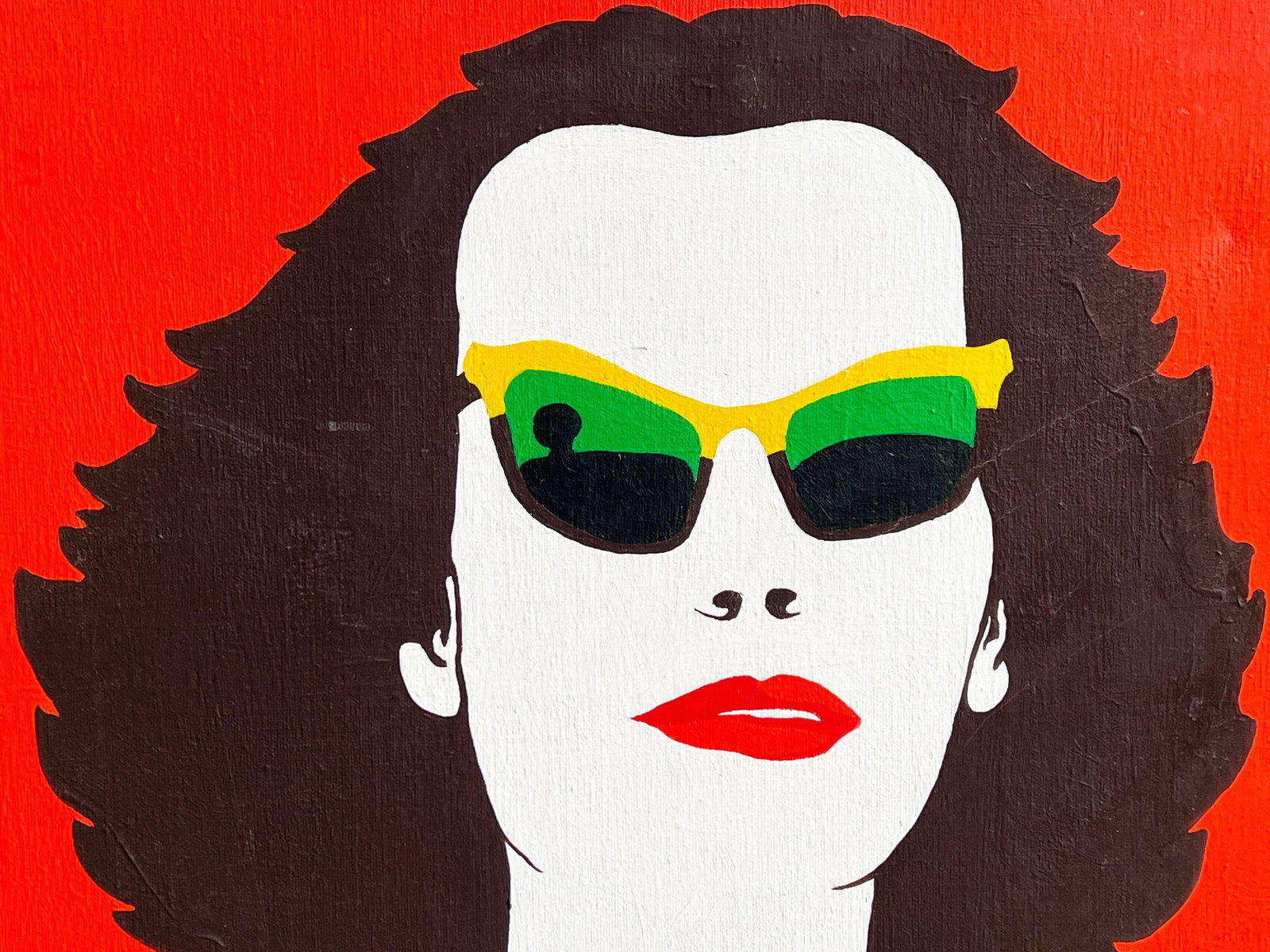1973 Original Pop Art Portrait "The Wasp Woman" by Sarah Senter Thompson - 2
