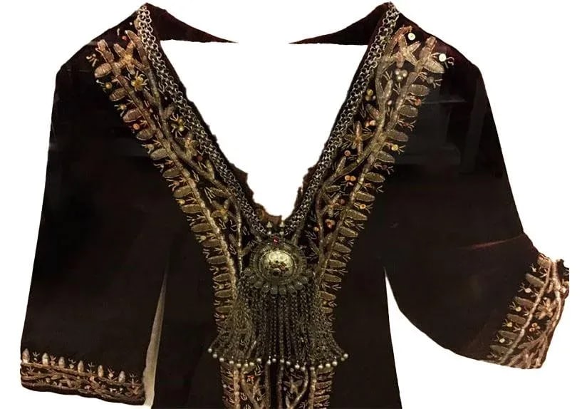 Velvet Tribal Robe in Plexiglass Box - Morocco Afghanistan - Textile Wall Decor - 3
