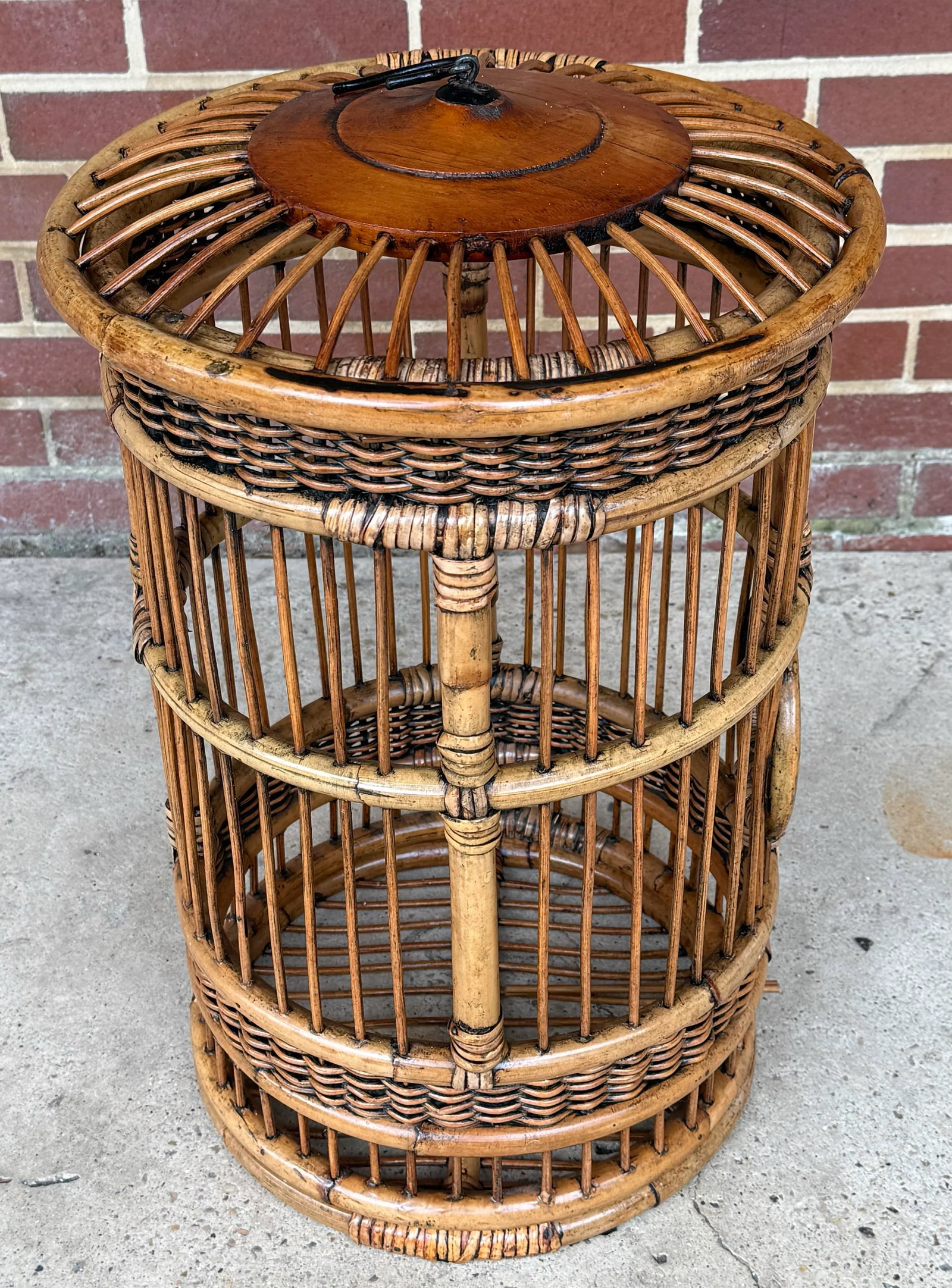 Vintage Boho Chic Bamboo and Rattan Birdcage - 2