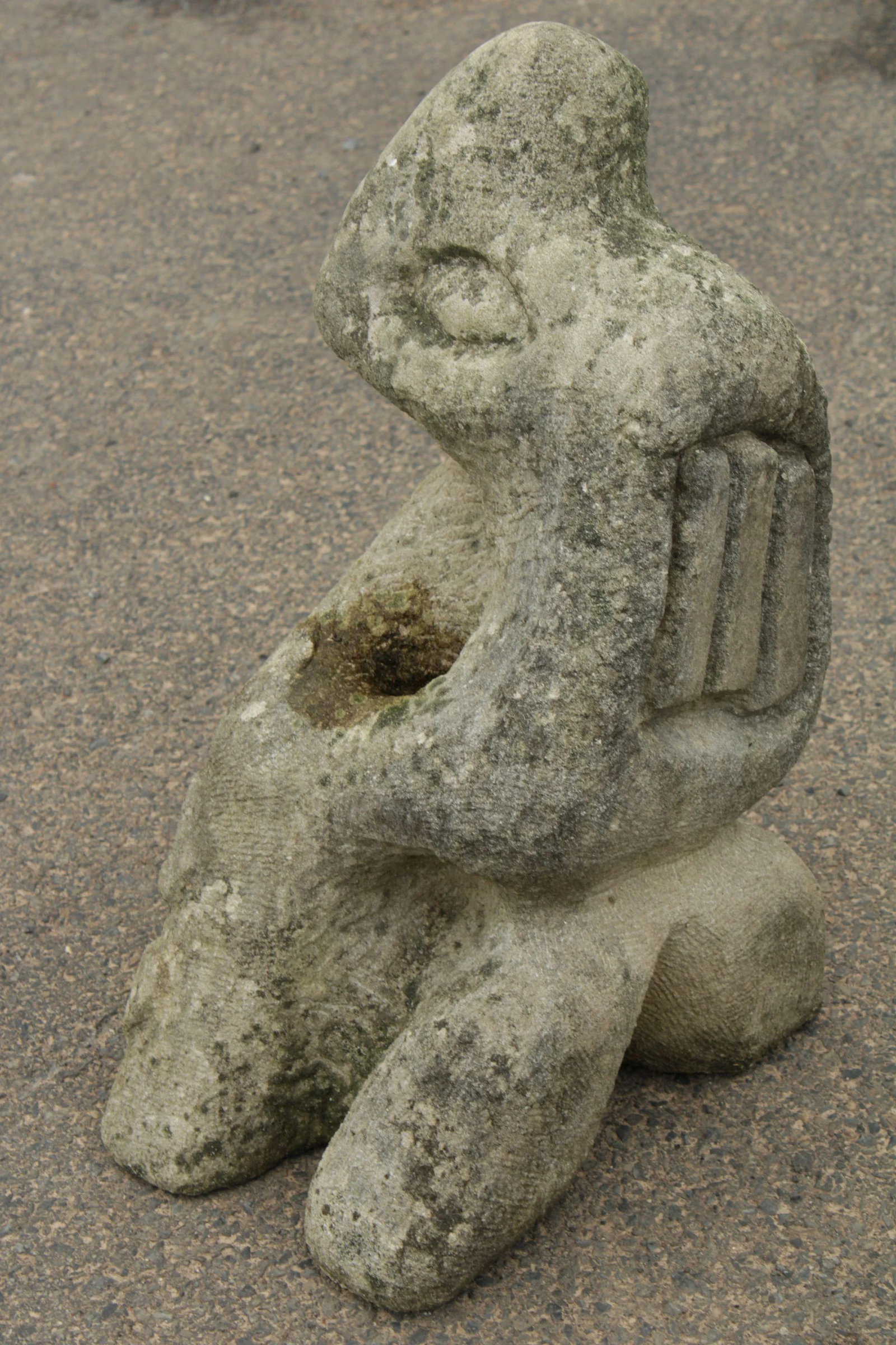 Mid Century Modern Carved Sandstone Garden Sculpture - 2
