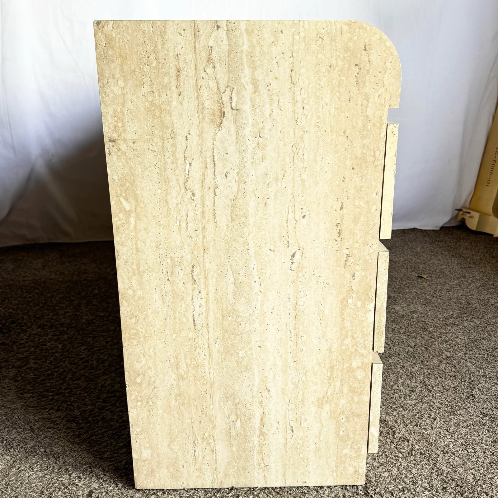 Postmodern Faux Travertine Laminate Waterfall Dresser - 6