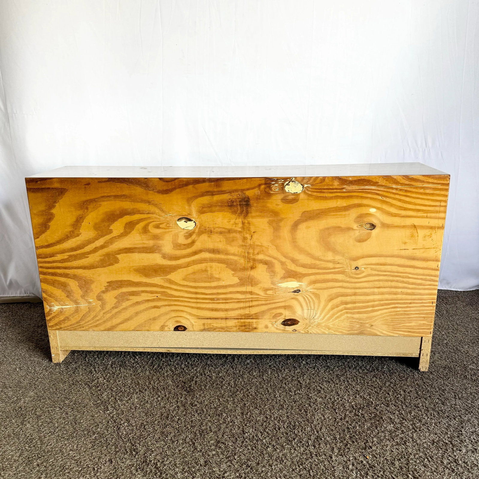 Postmodern Faux Travertine Laminate Waterfall Dresser - 7