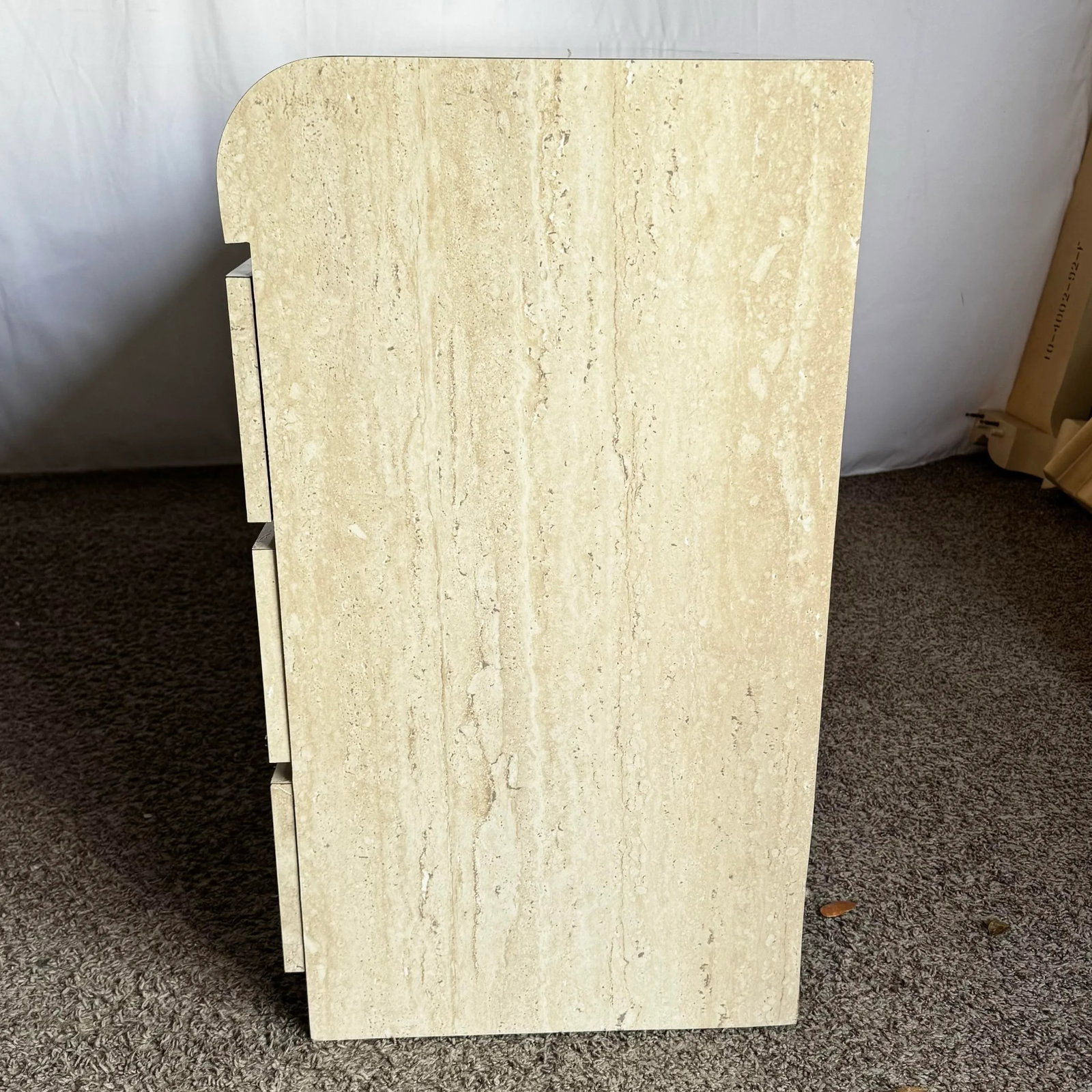 Postmodern Faux Travertine Laminate Waterfall Dresser - 8