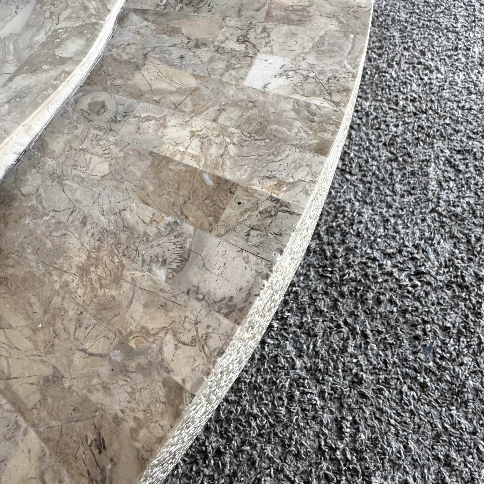 Postmodern Maitland Smith Style Sculpted Circular Polished Tessellated Stone Coffee Table - 12