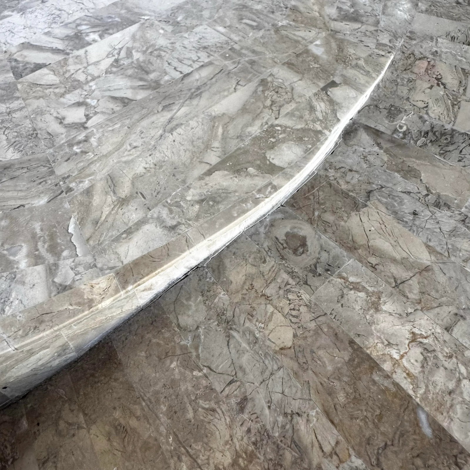 Postmodern Maitland Smith Style Sculpted Circular Polished Tessellated Stone Coffee Table - 8