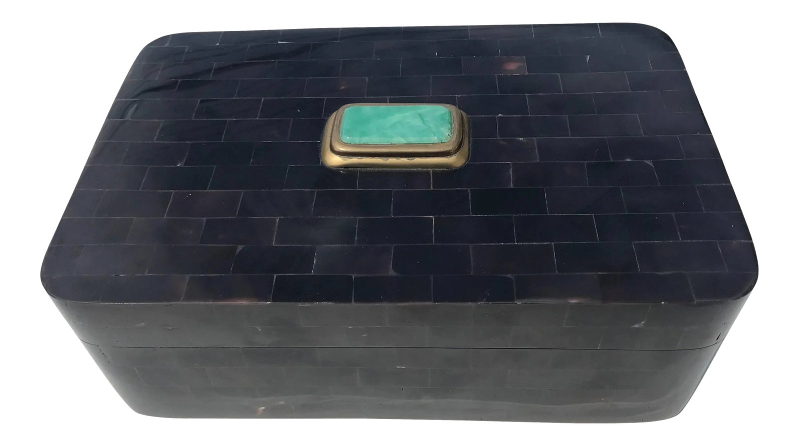 Tessellated Horn Jewelry Box by Maitland-Smith: Tessellated horn jewelry box by Maitland-Smith. Condition: Alterations: Unknown Imperfections: Some Imperfections Condition Notes: Good Wear consistent with age and use. Origin: Philippines Creator: