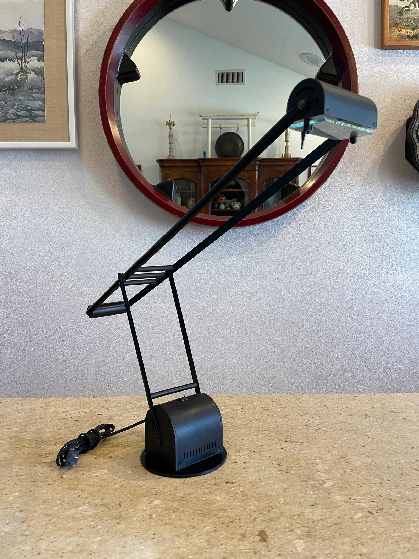 1980s Postmodern Black Cantilever Task Lamp by Lite Source Inc. - 3