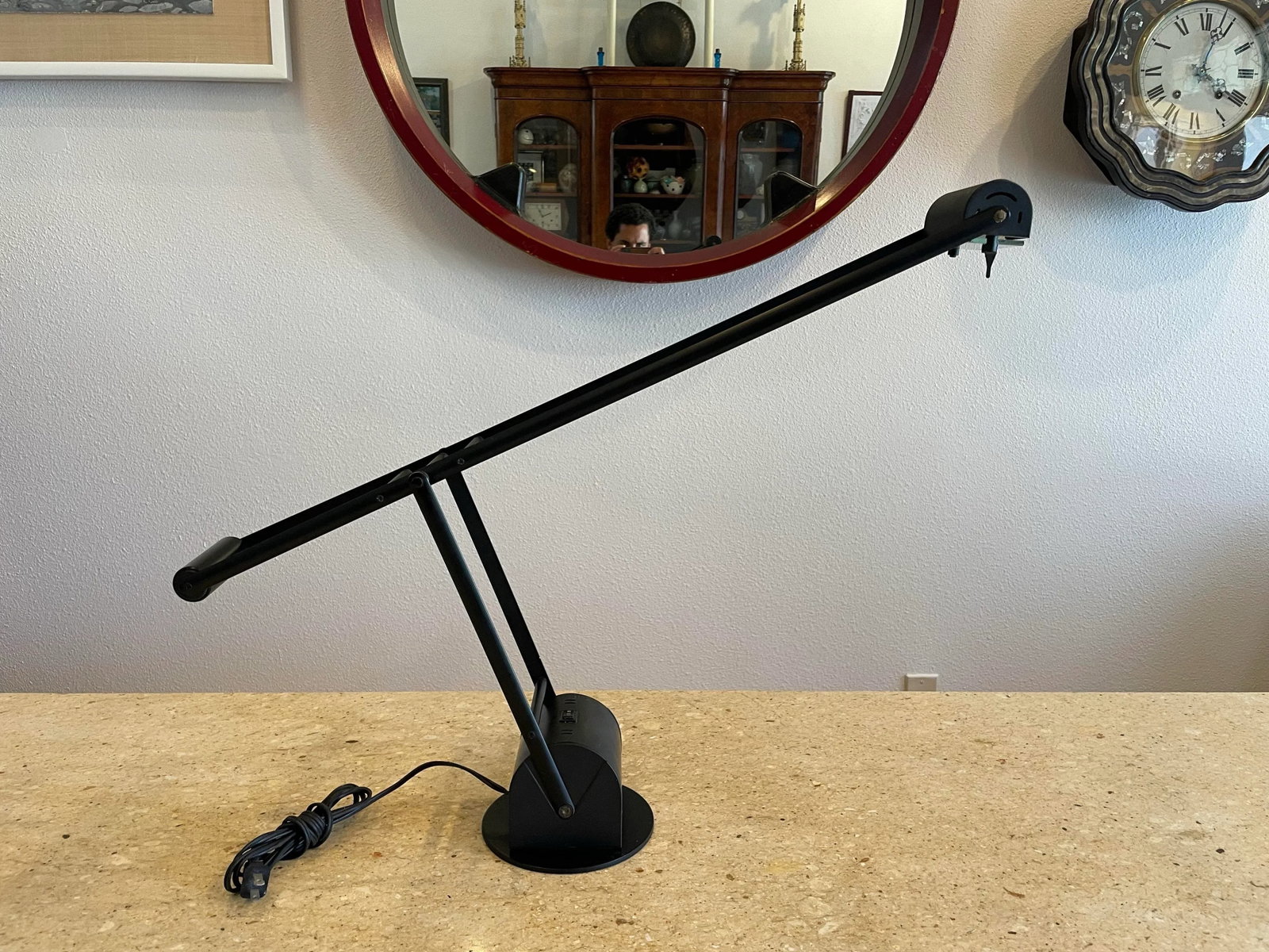 1980s Postmodern Black Cantilever Task Lamp by Lite Source Inc. - 8