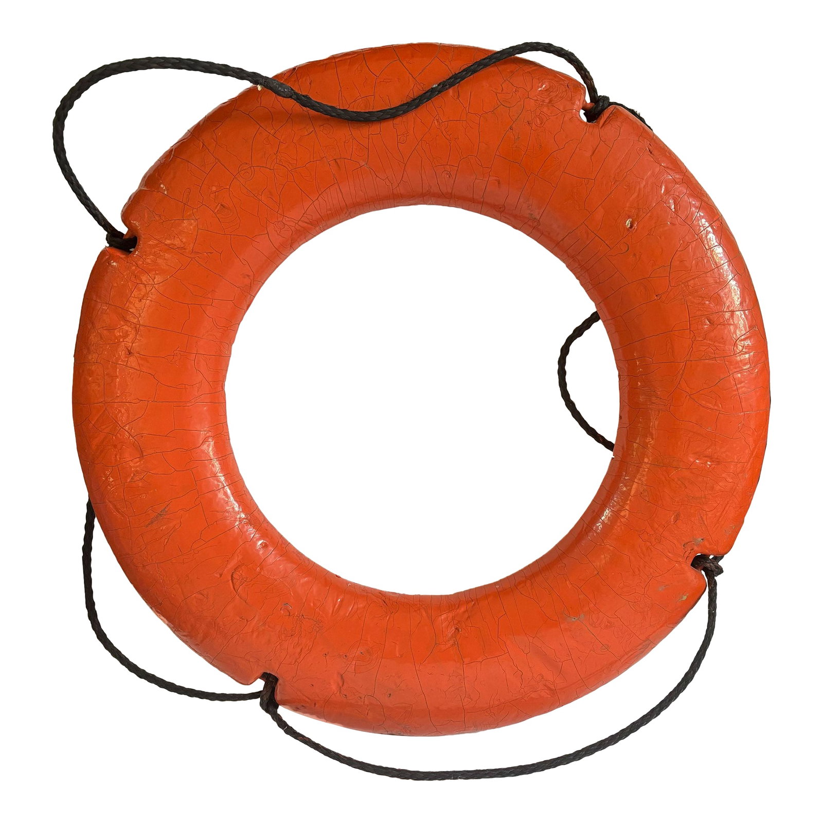 Vintage Life Preserver Ring, Coastal Beach House Decor: This vintage orange life preserver is a great accent piece for a coastal beach decor in an oceanfront home or cabin getaway. The distressed patina of this life preserver brings texture and character