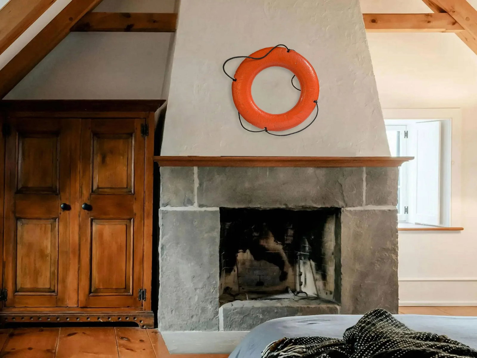 Vintage Life Preserver Ring, Coastal Beach House Decor - 2