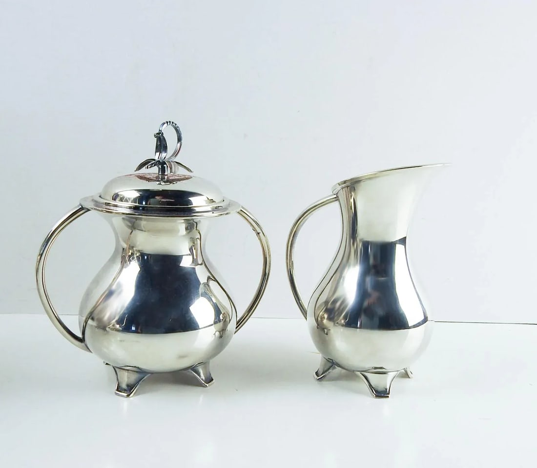 Mid 20th Century Eugen Ferner Tea and Coffee Silverplate Service - Set of 5 - 3