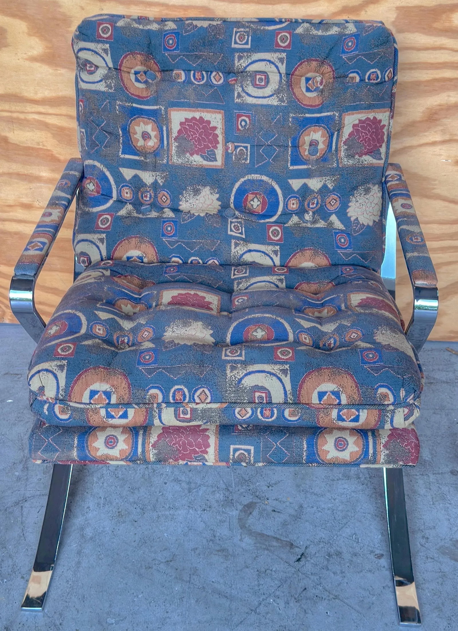 Pair of Mid-Century Modern Chrome X-Base Lounge Chairs, Bernhardt, Circa 1970s - 10