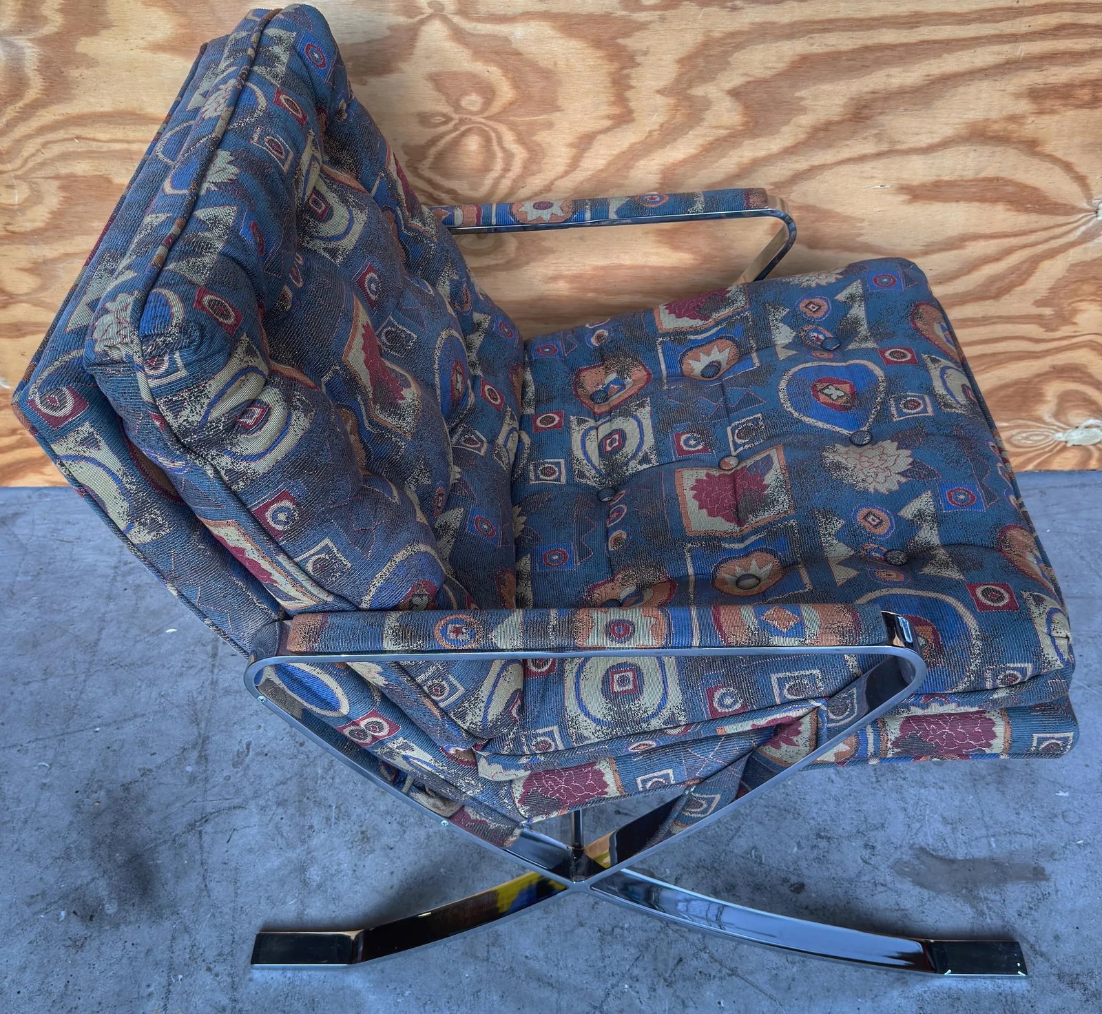 Pair of Mid-Century Modern Chrome X-Base Lounge Chairs, Bernhardt, Circa 1970s - 11