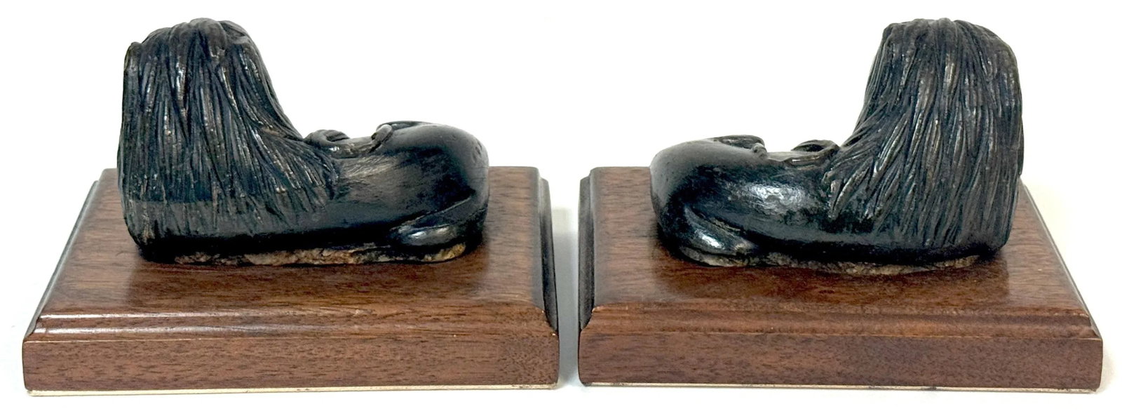 Pair 19th Century or Older Century Indian Carved Stone Lions on Custom Bases - 7