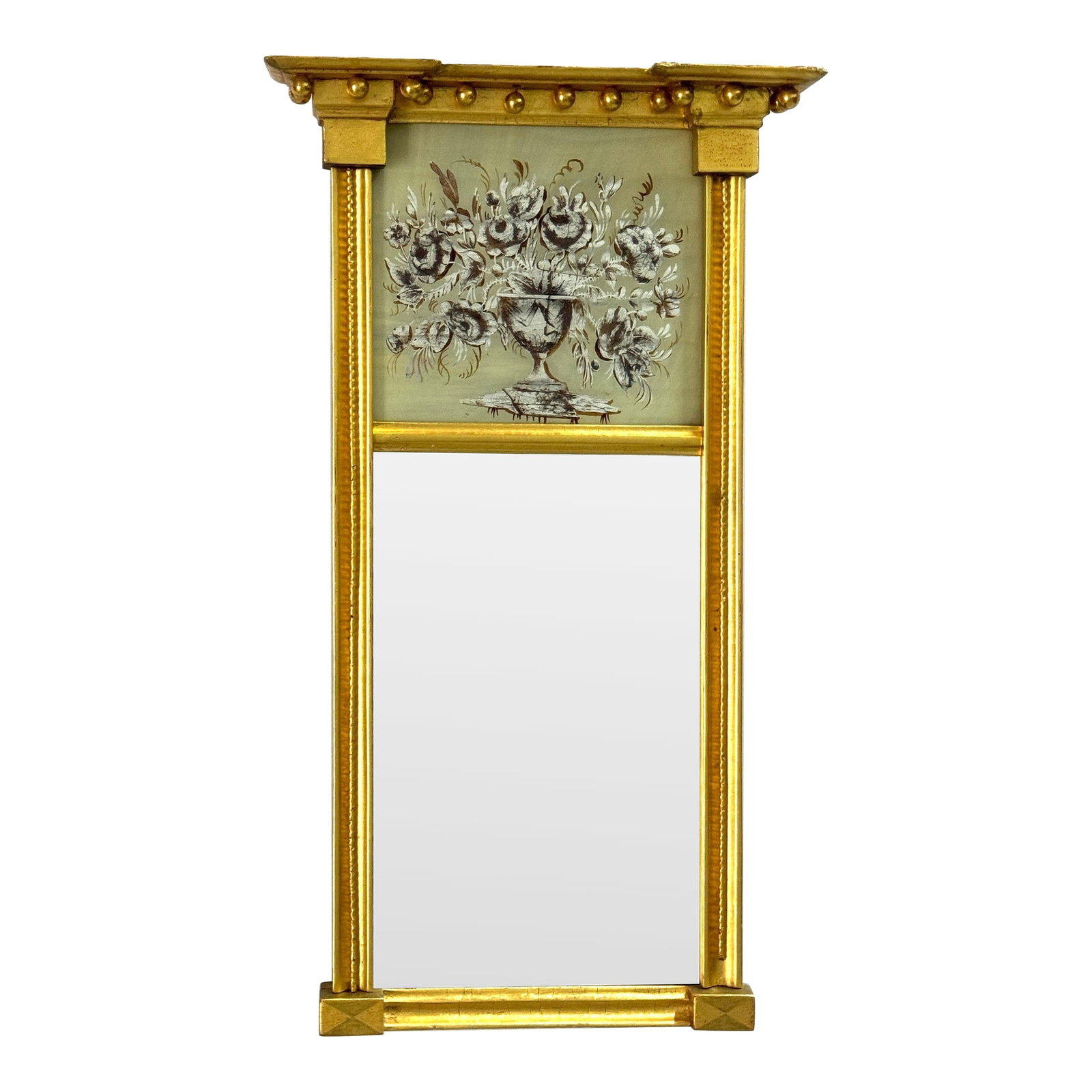 American Federal Églomisé and Giltwood Trapezoidal Pier Mirror (1 of 10)