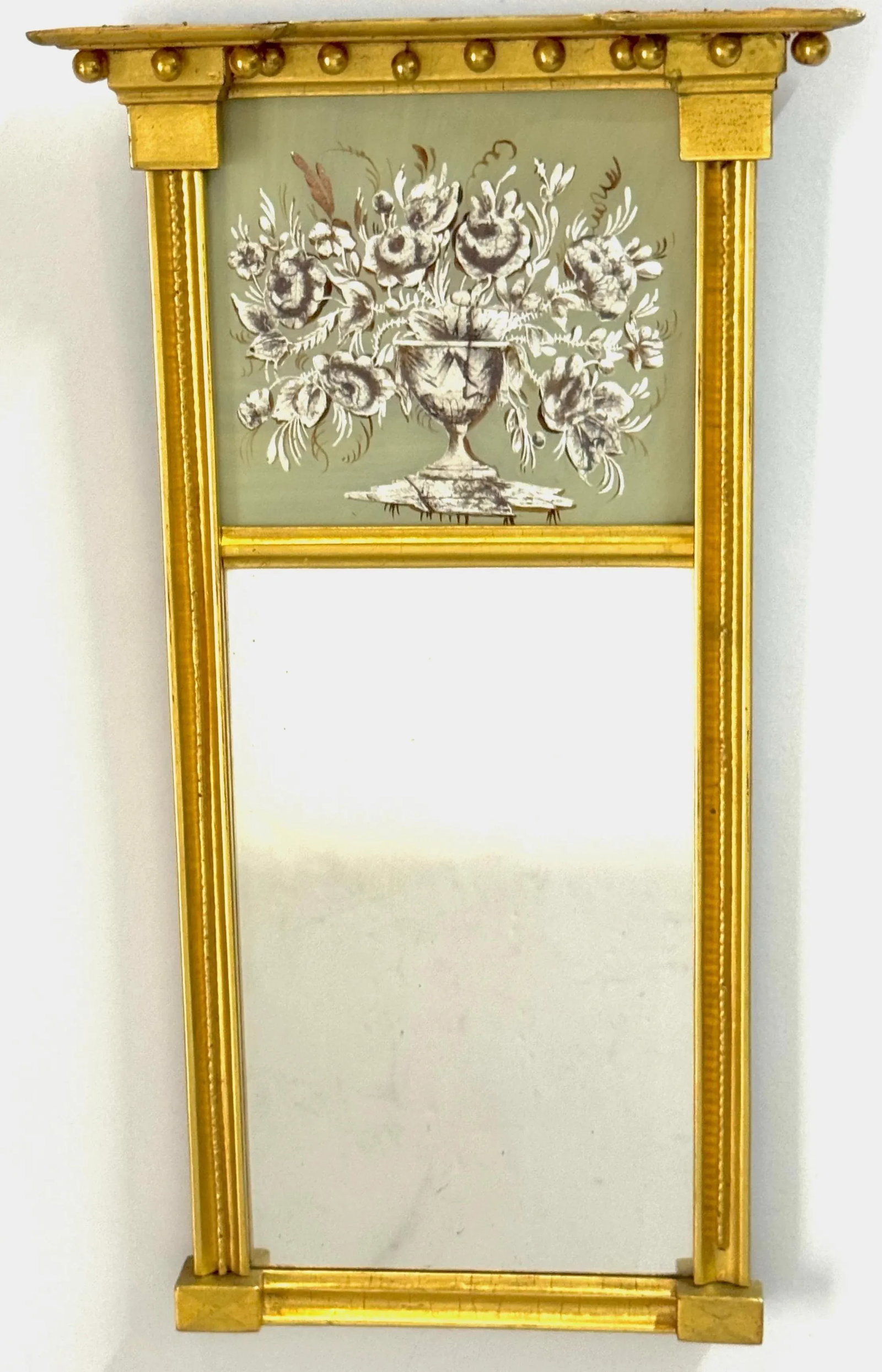 American Federal Églomisé and Giltwood Trapezoidal Pier Mirror - 6
