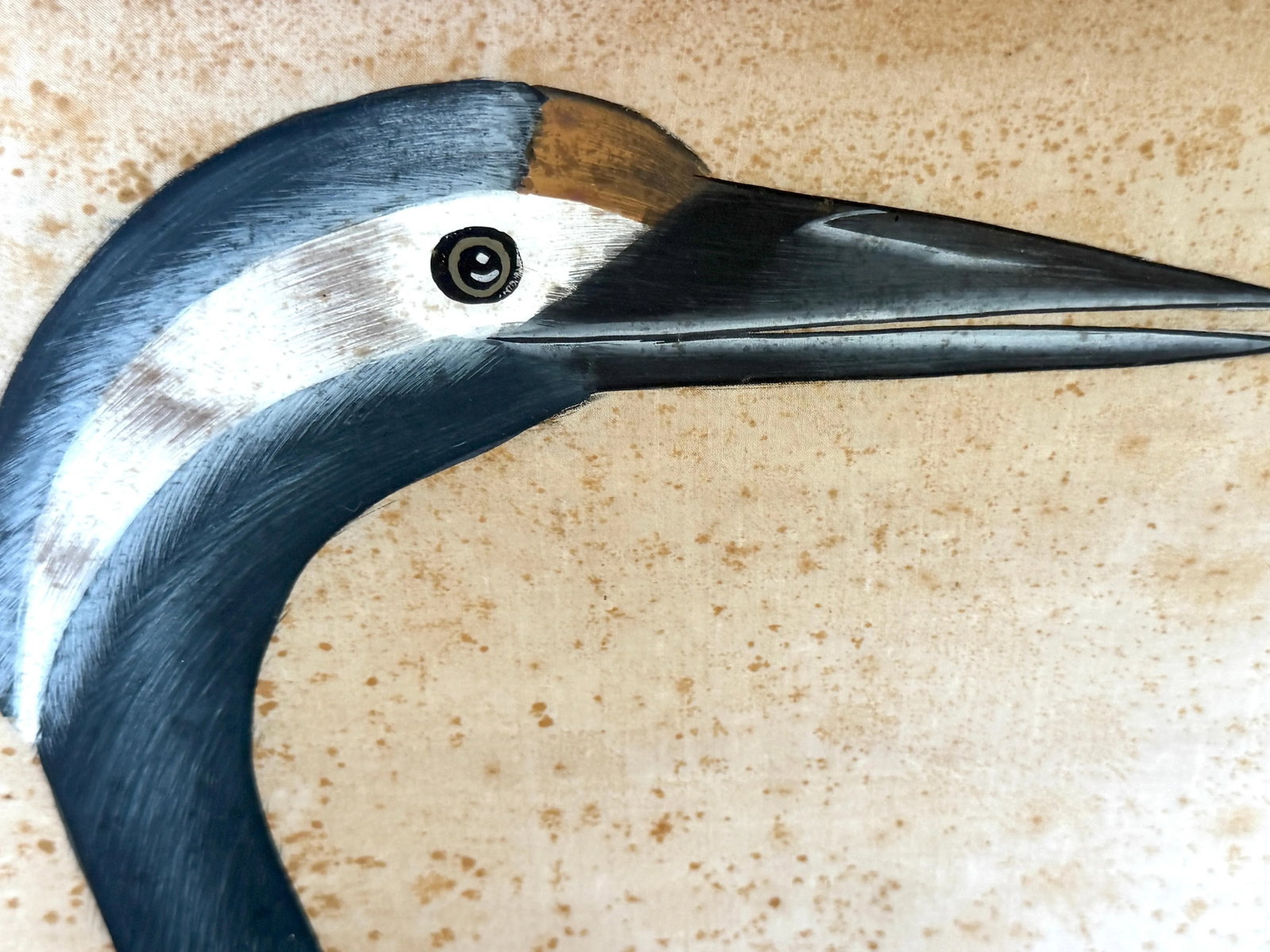 Large Chinese Hand-Painted Silk Scroll of Two Blue Cranes, Mid Century - 10