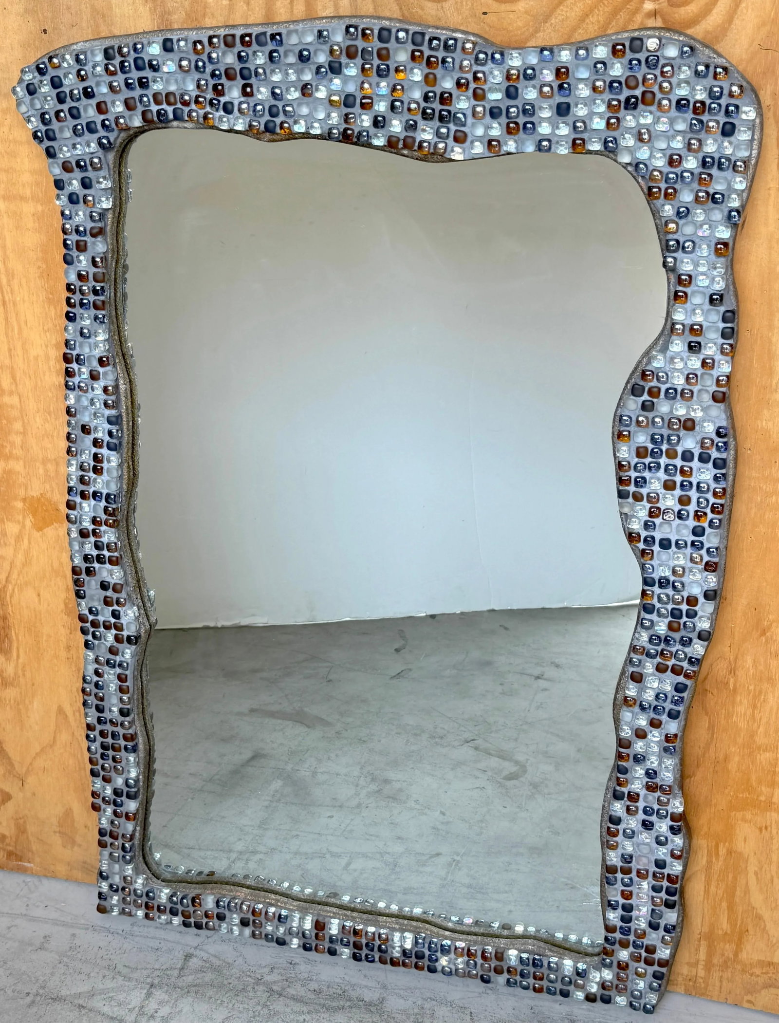 Postmodern Murano Glass Mosaic Biomorphic Mirror, Italy, circa 1990s - 2