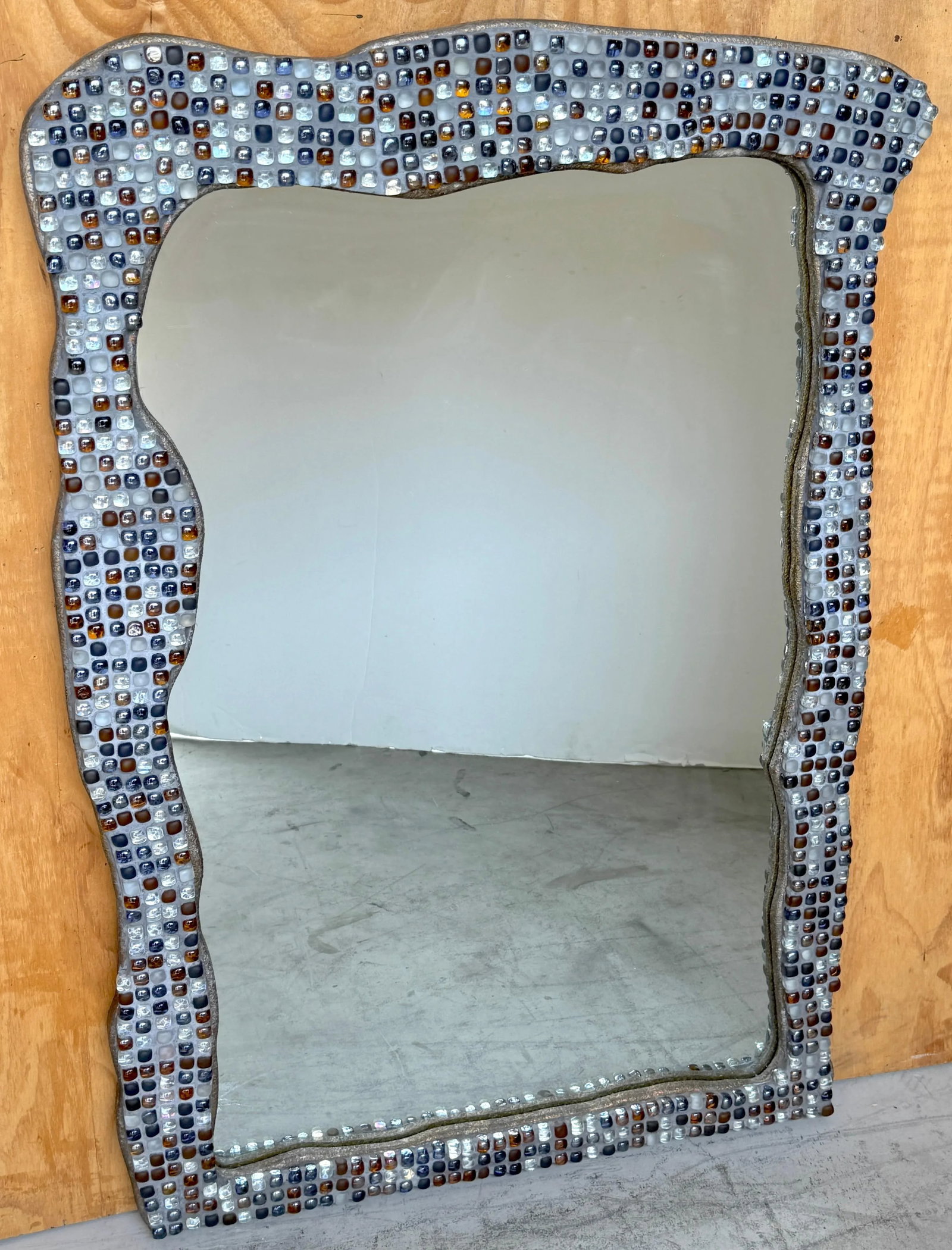 Postmodern Murano Glass Mosaic Biomorphic Mirror, Italy, circa 1990s - 4