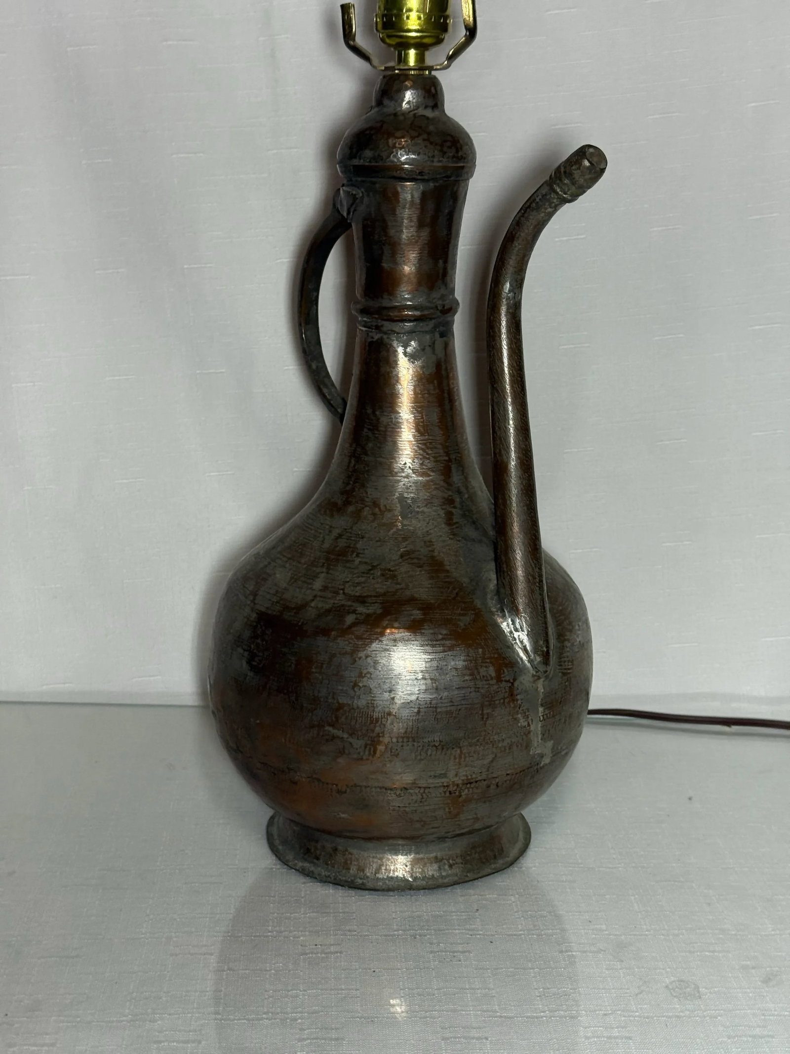 Antique Middle Eastern Copper Ewer Table Lamp - 19th Century Ottoman Craftsmanship - 2