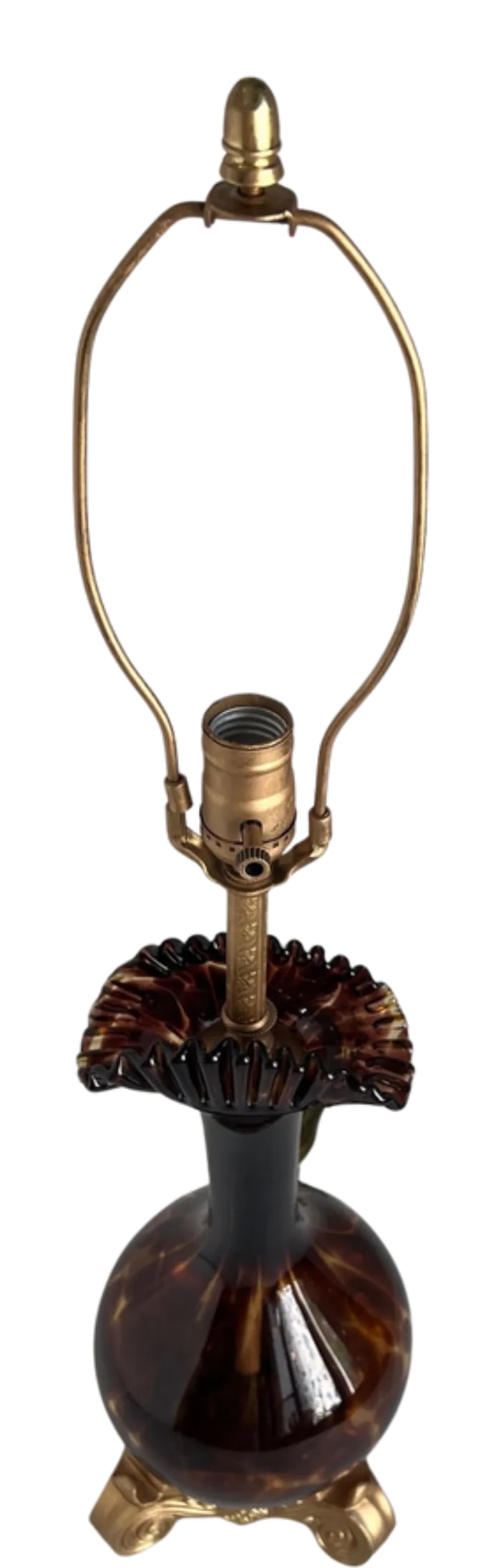 Murano Art Glass Tortoise Shell Pattern Table Lamp - 4