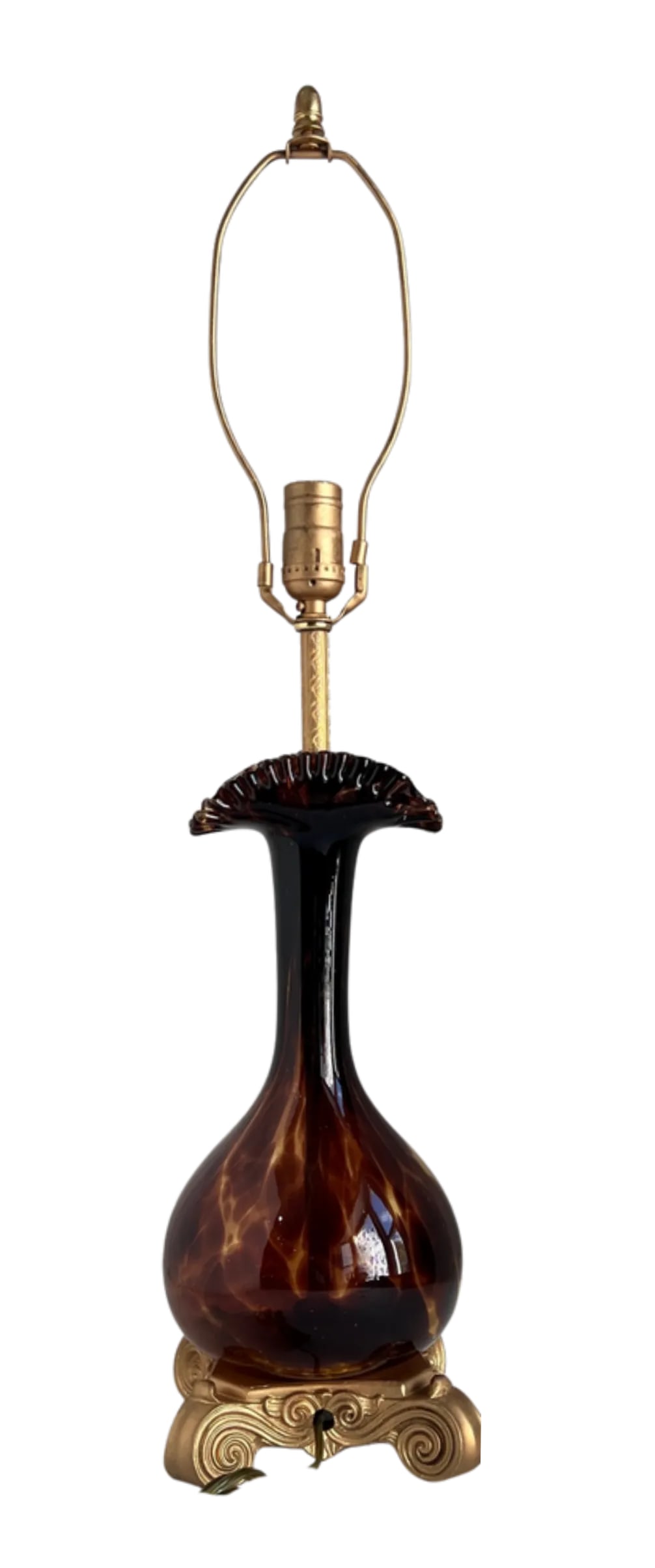 Murano Art Glass Tortoise Shell Pattern Table Lamp - 8