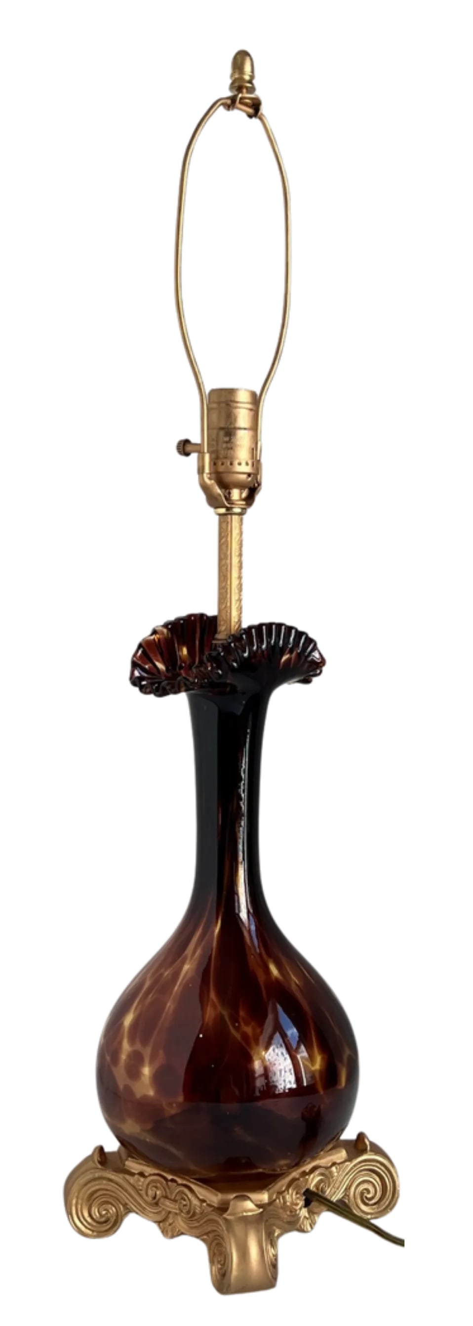 Murano Art Glass Tortoise Shell Pattern Table Lamp - 9