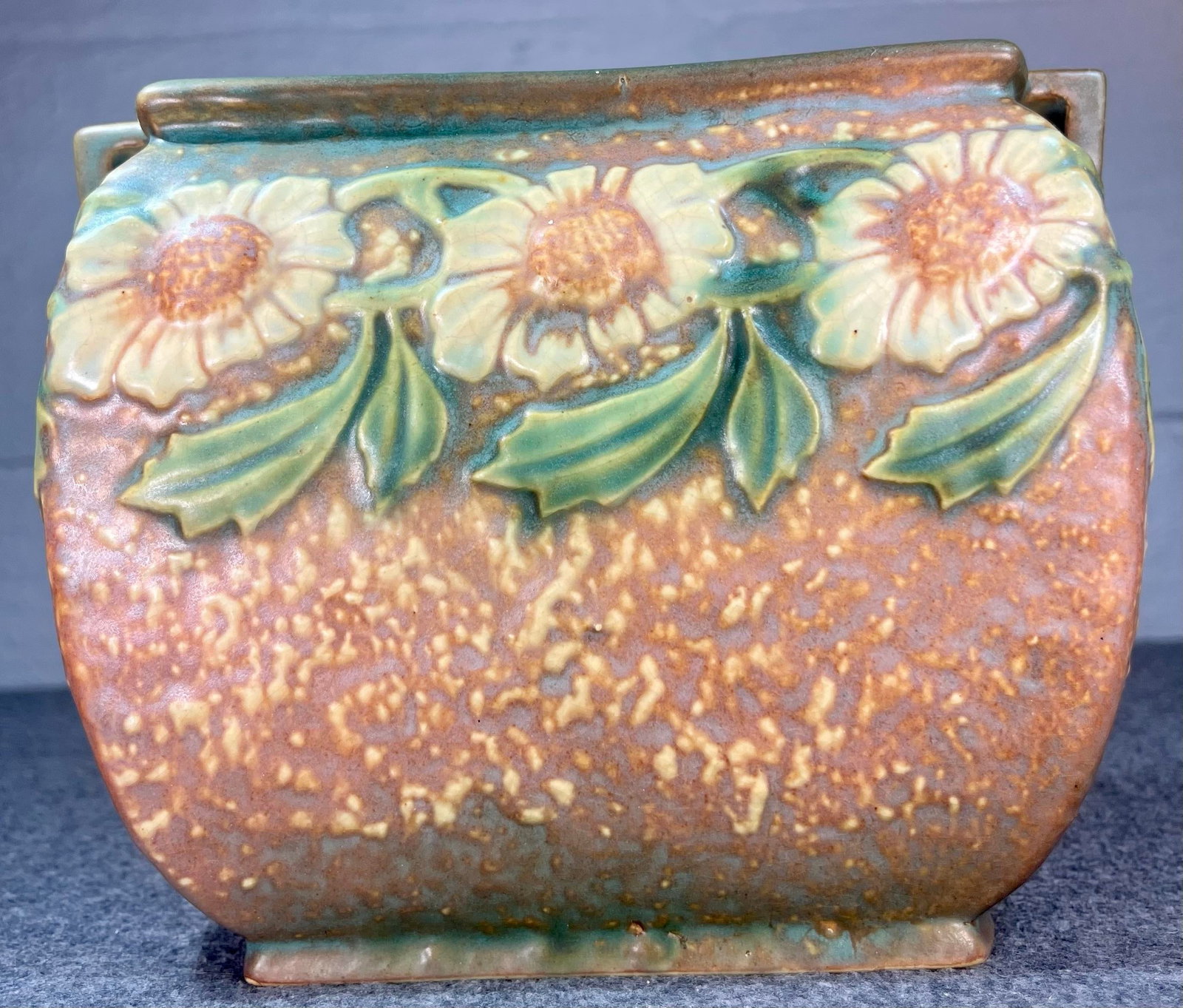 Antique Roseville Dahlrose Art Pottery Vase - 5