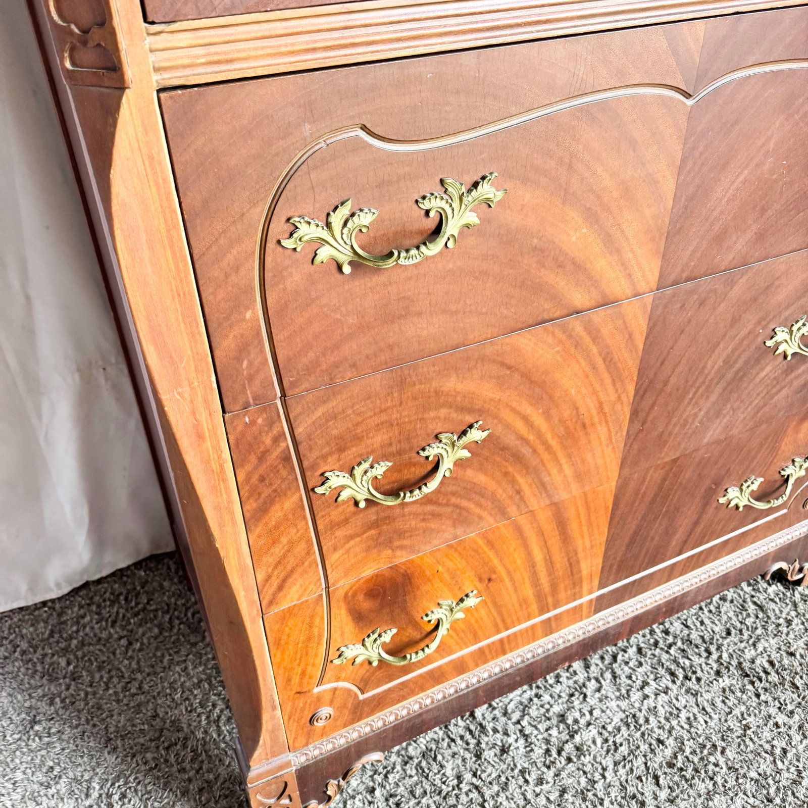 Antique French Provincial Style Wooden Highboy by Imperial Furniture Manufacturing - 11