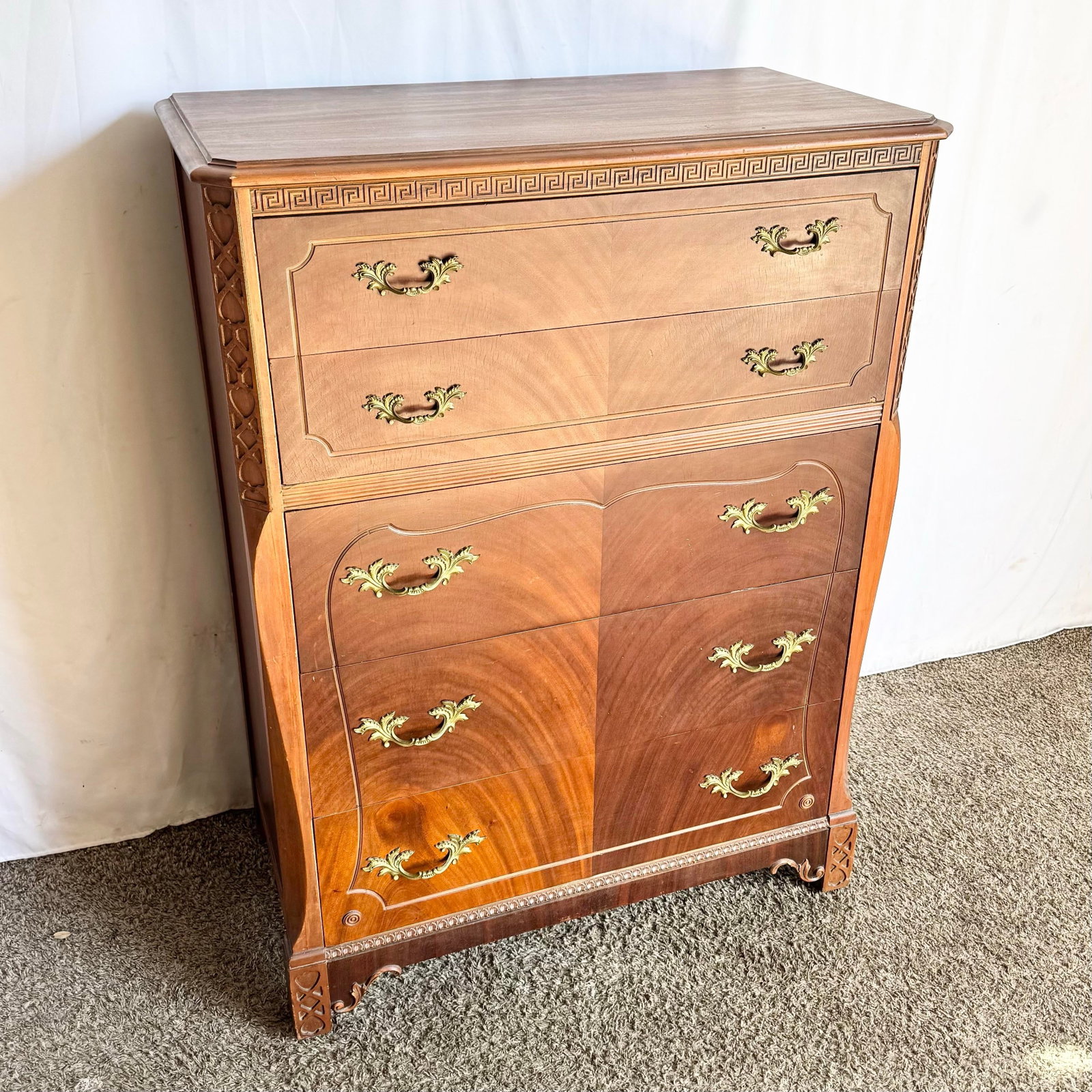 Antique French Provincial Style Wooden Highboy by Imperial Furniture Manufacturing - 2