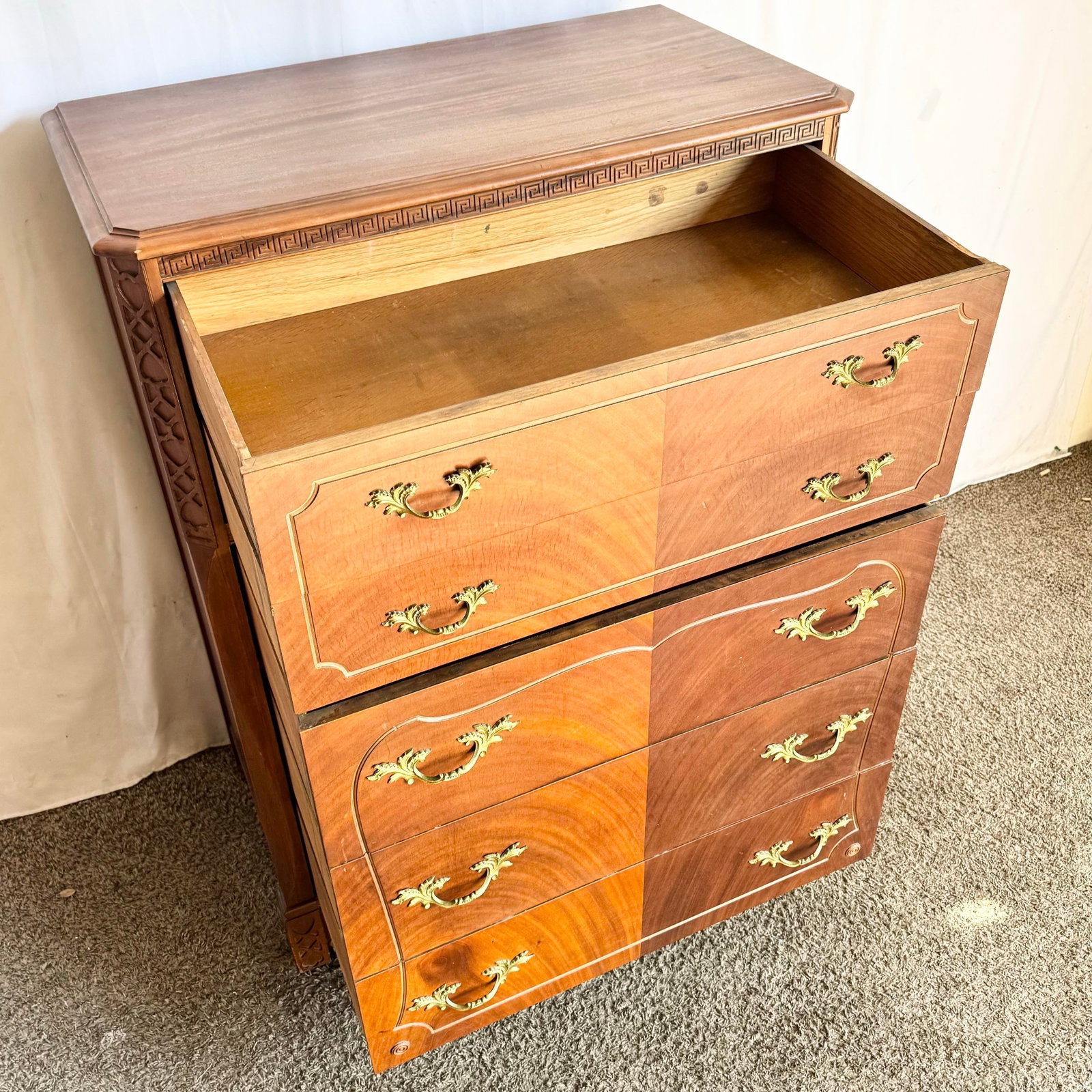 Antique French Provincial Style Wooden Highboy by Imperial Furniture Manufacturing - 3