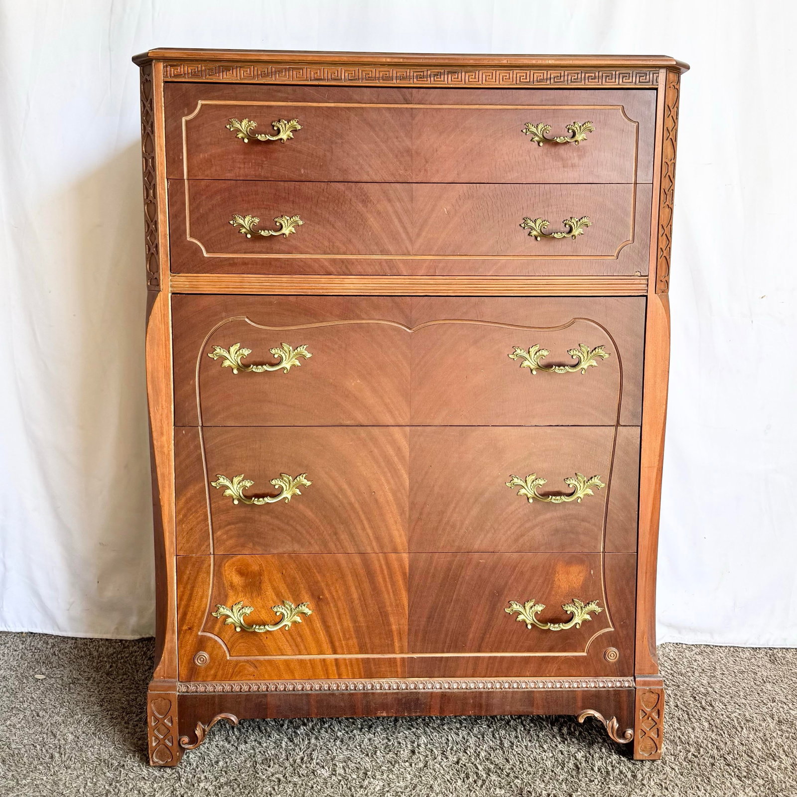 Antique French Provincial Style Wooden Highboy by Imperial Furniture Manufacturing - 5